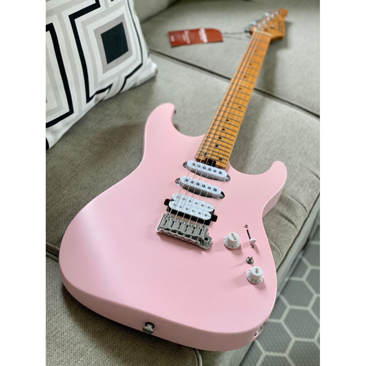 Đàn Guitar Điện Soloking MS1 Custom 24 HSS Flat Top, Satin Shell Pink Nafiri Special Run