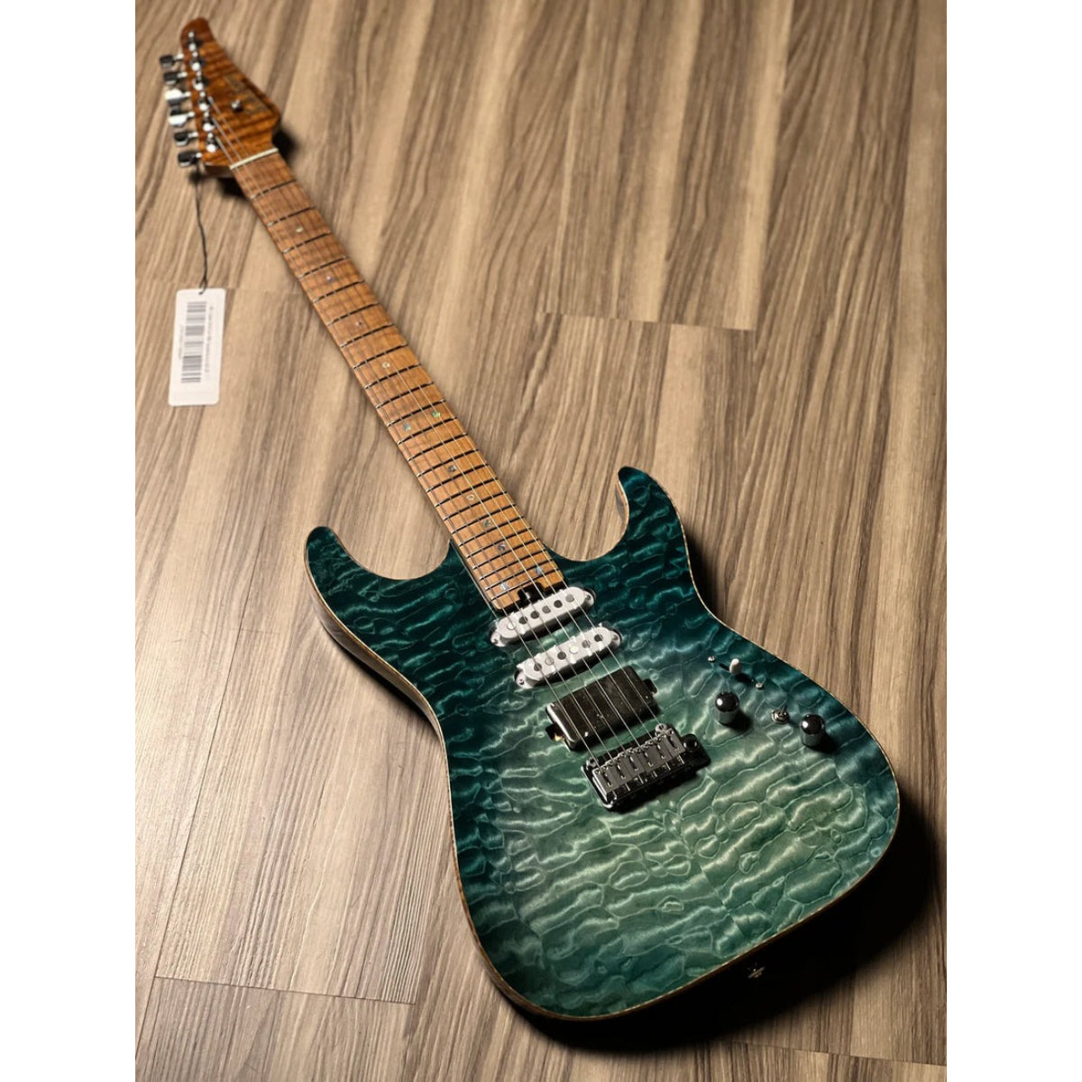 Đàn Guitar Điện Soloking MS1 Custom 24 HSS Quilt FMN, Turquoise Wakesurf JESCAR