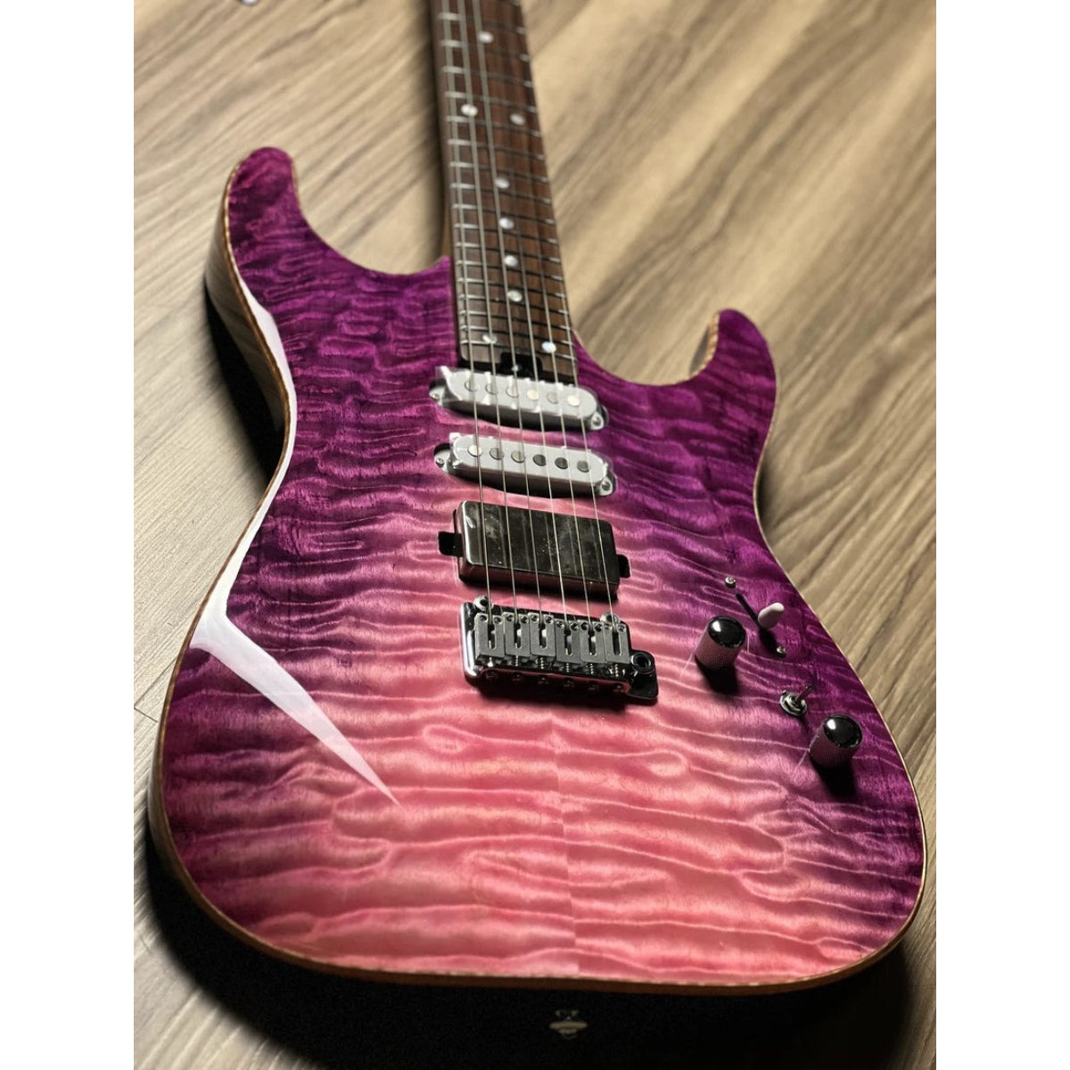 Đàn Guitar Điện Soloking MS1 Custom 24 HSS Quilt, Rosewood FB, Purple Wakesurf JESCAR