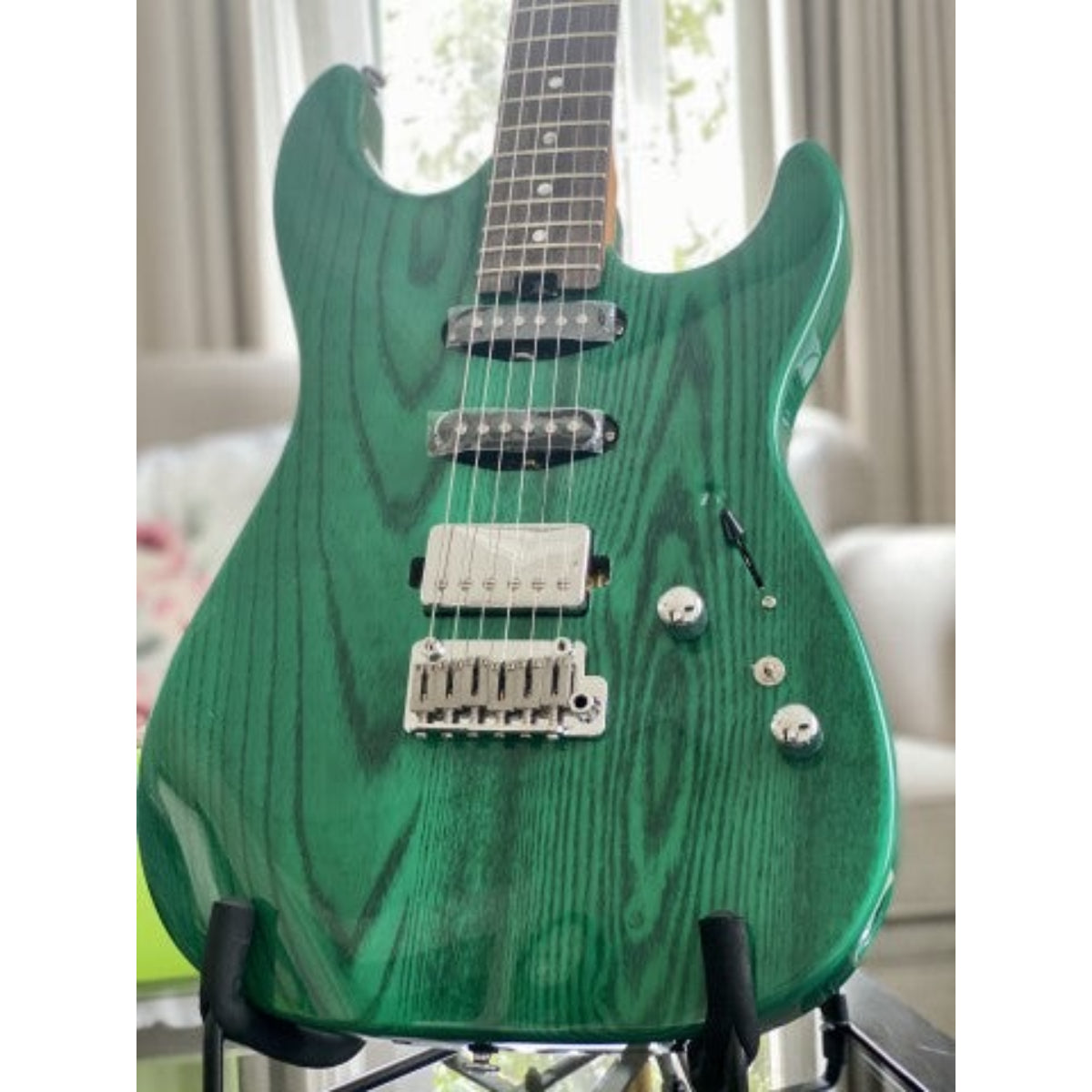 Đàn Guitar Điện Soloking MS1 Custom, Roasted Maple Neck, Ash Body, Transparent Green