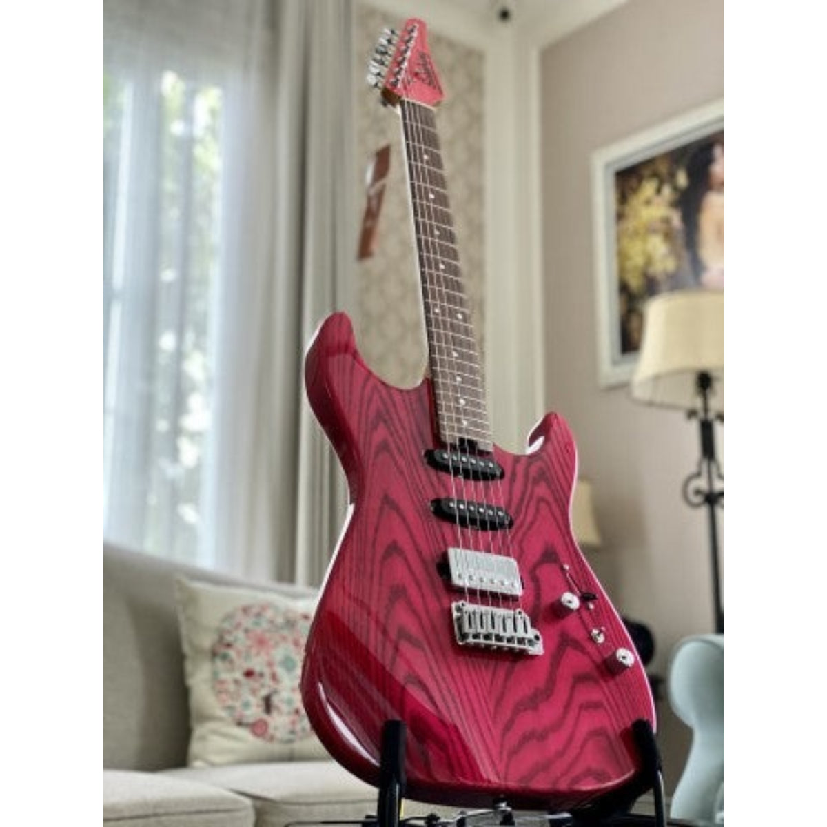 Đàn Guitar Điện Soloking MS1 Custom, Roasted Maple Neck, Ash Body, Transparent Magenta