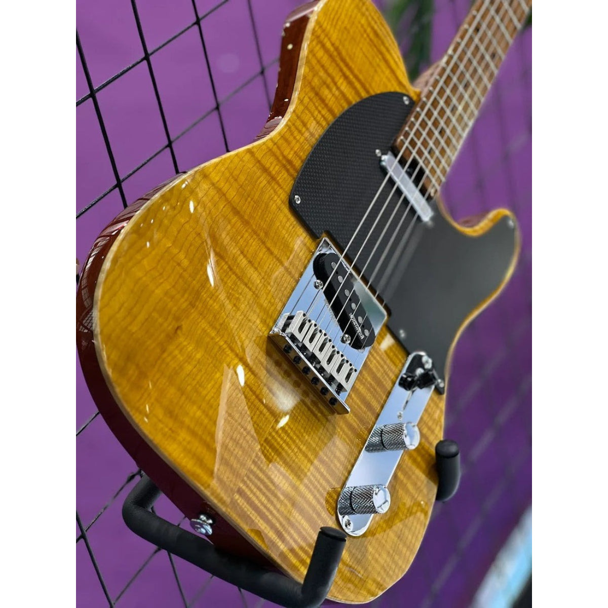 Đàn Guitar Điện Soloking MS1 FM 22 Artisan FMN, Roasted Flame Maple Neck, Amber