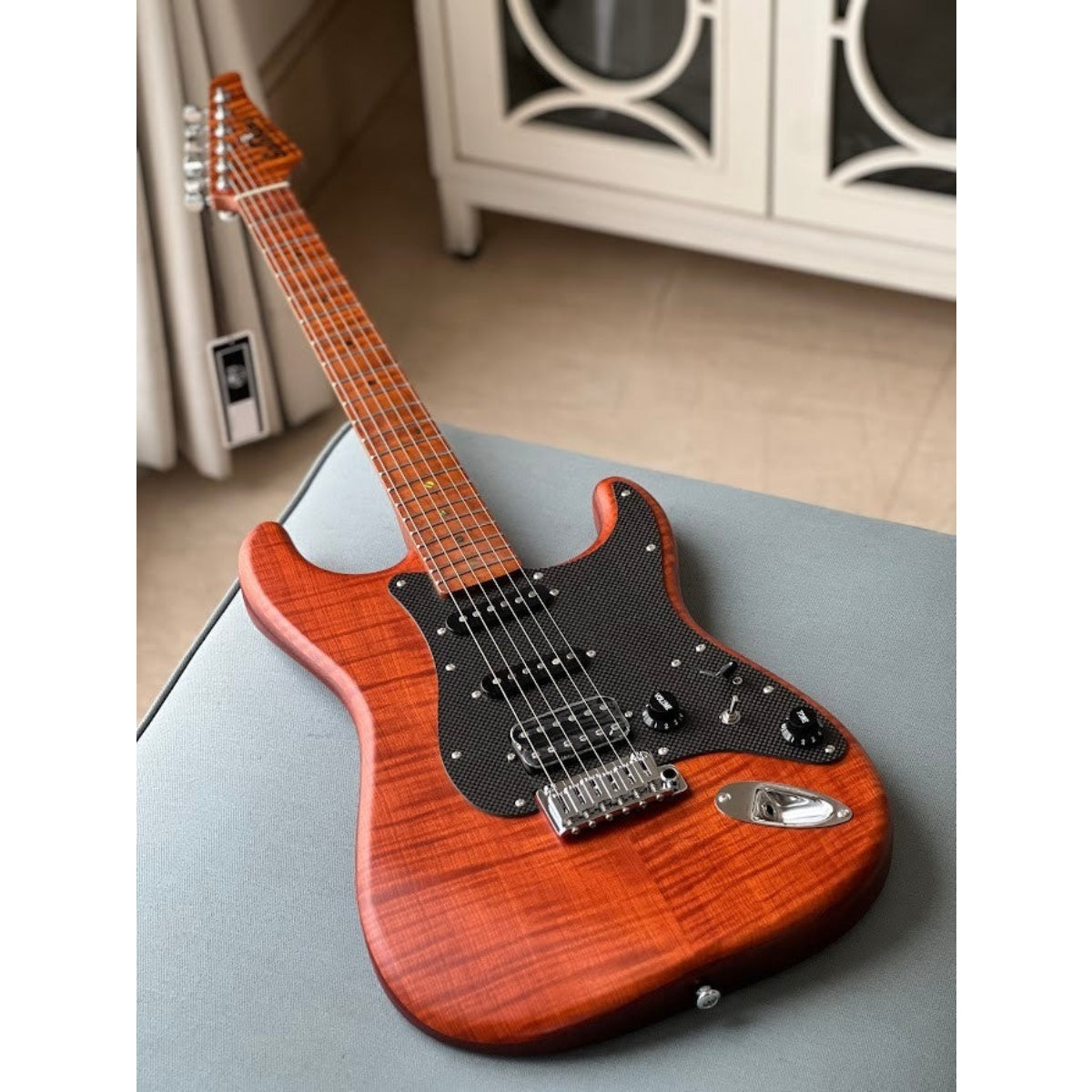 Đàn Guitar Điện Soloking MS1 FM Artisan Elite, Roasted Flame Neck, Caramel