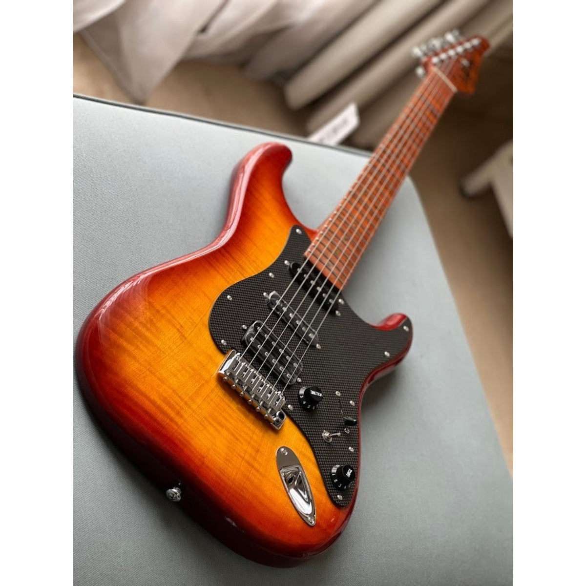 Đàn Guitar Điện Soloking MS1 FM Artisan Elite, Roasted Flame Neck, Honeyburst Gloss