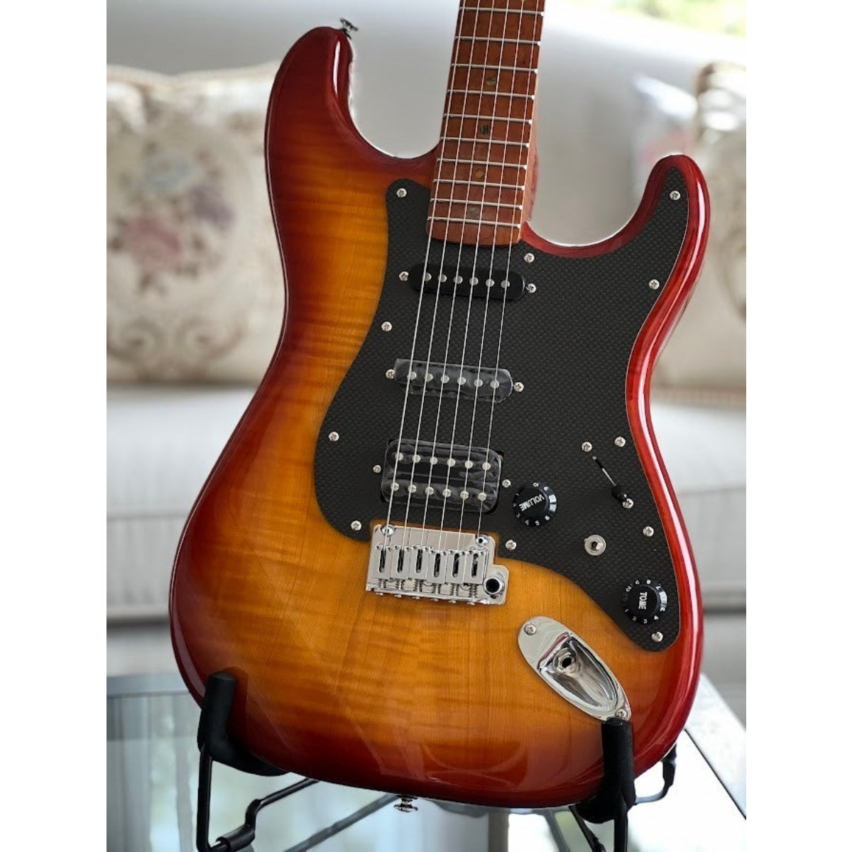 Đàn Guitar Điện Soloking MS1 FM Artisan Elite, Roasted Flame Neck, Honeyburst Gloss