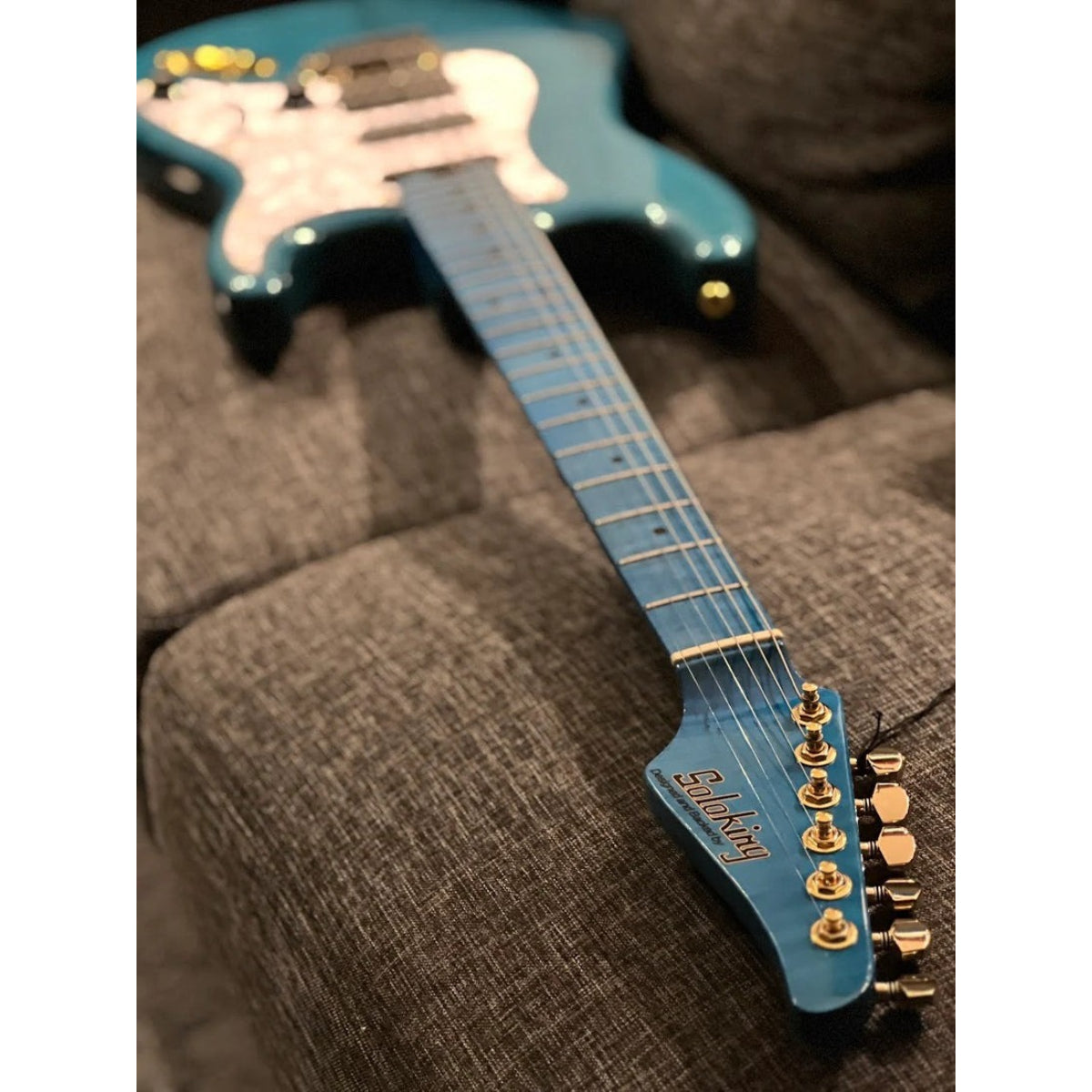 Đàn Guitar Điện Soloking MS1 FM Artisan, Blue Tinted Roasted Flame Maple Neck, Ocean Blue Nafiri Special Run