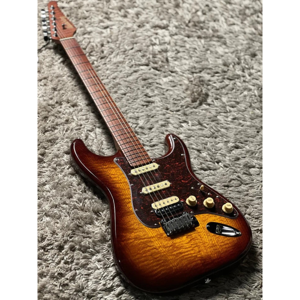 Đàn Guitar Điện Soloking MS1 FM Artisan, Roasted Flame Maple Neck, Bourbon Burst Nafiri Special Run
