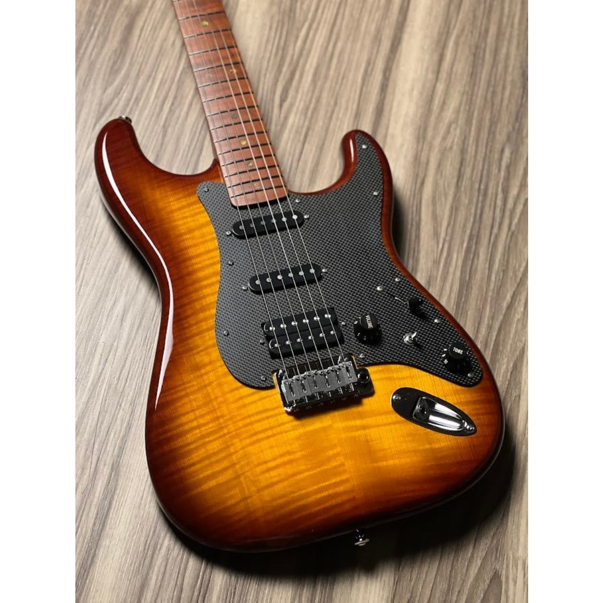 Đàn Guitar Điện Soloking MS1 FM Artisan, Roasted Flame Maple Neck, Honeyburst Nafiri Special Run Jescar