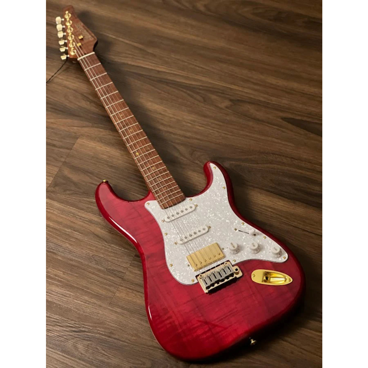 Đàn Guitar Điện Soloking MS1 FM Artisan, Roasted Flame Neck, Transparent Red Nafiri Special Run JESCAR