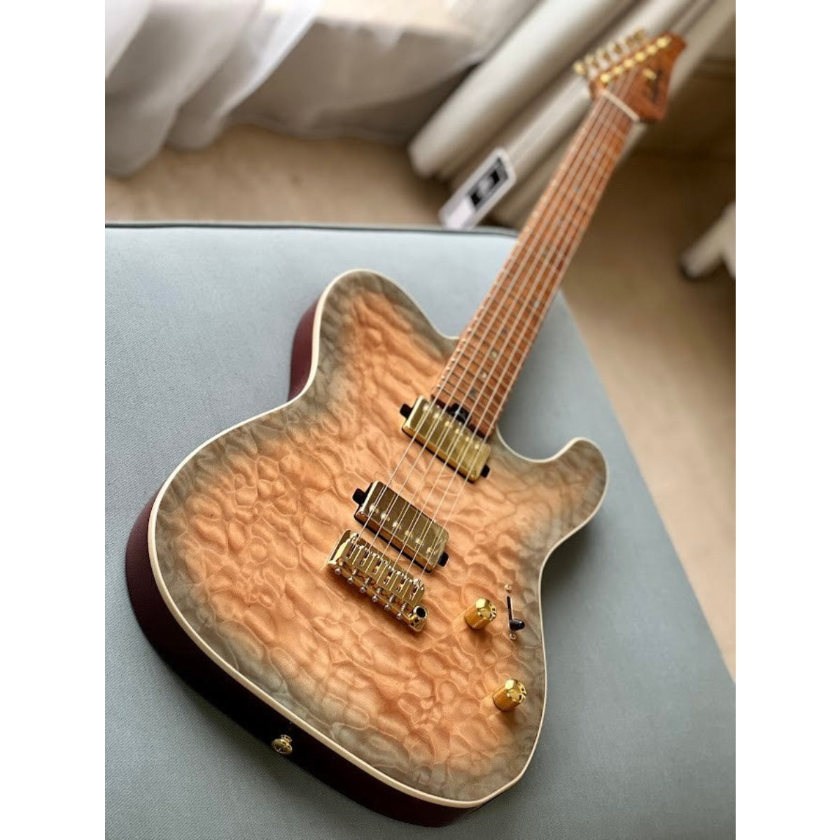 Đàn Guitar Điện Soloking MT1 Custom 22 FMN Elite, Roasted Flame Maple Neck, Feather Burst