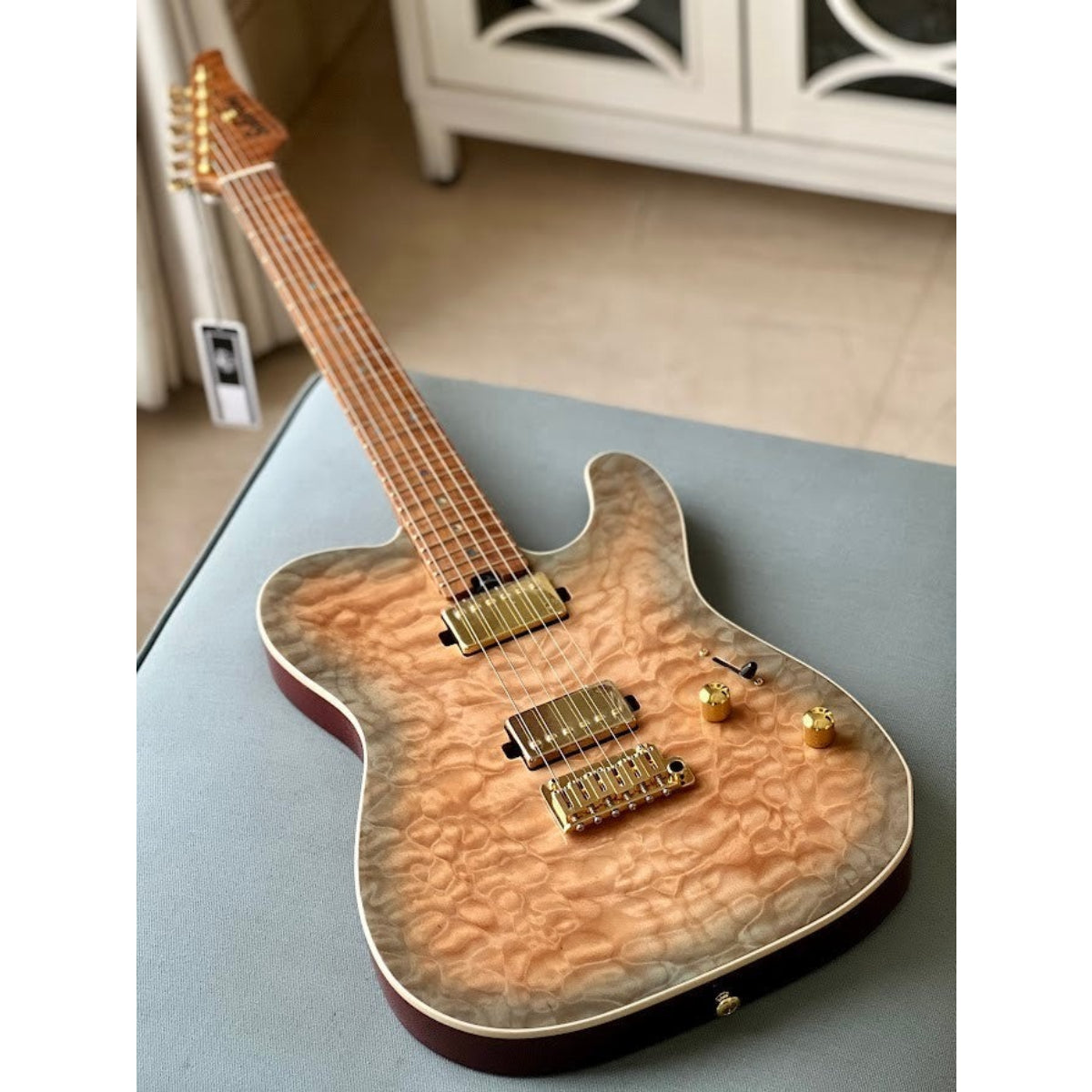 Đàn Guitar Điện Soloking MT1 Custom 22 FMN Elite, Roasted Flame Maple Neck, Feather Burst