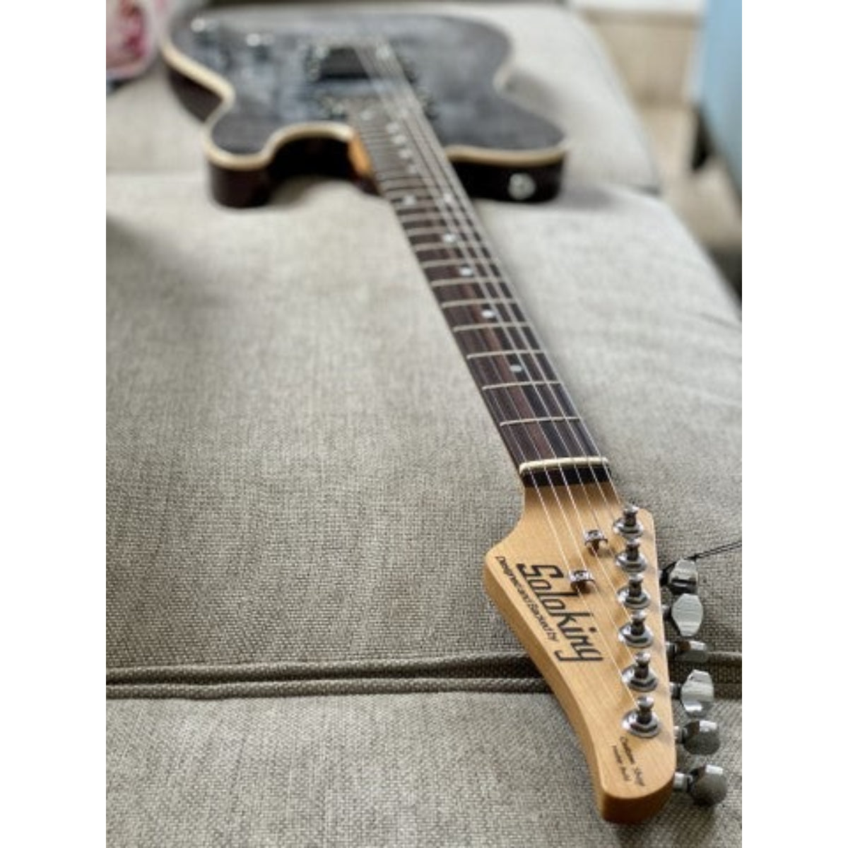 Đàn Guitar Điện Soloking MT1 Custom 24 Flame, Roasted Neck, Rosewood FB, Seethru Black