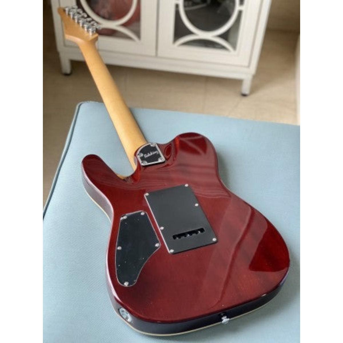 Đàn Guitar Điện Soloking MT1 Custom 24 Flame, Roasted Neck, Rosewood FB, Seethru Blue