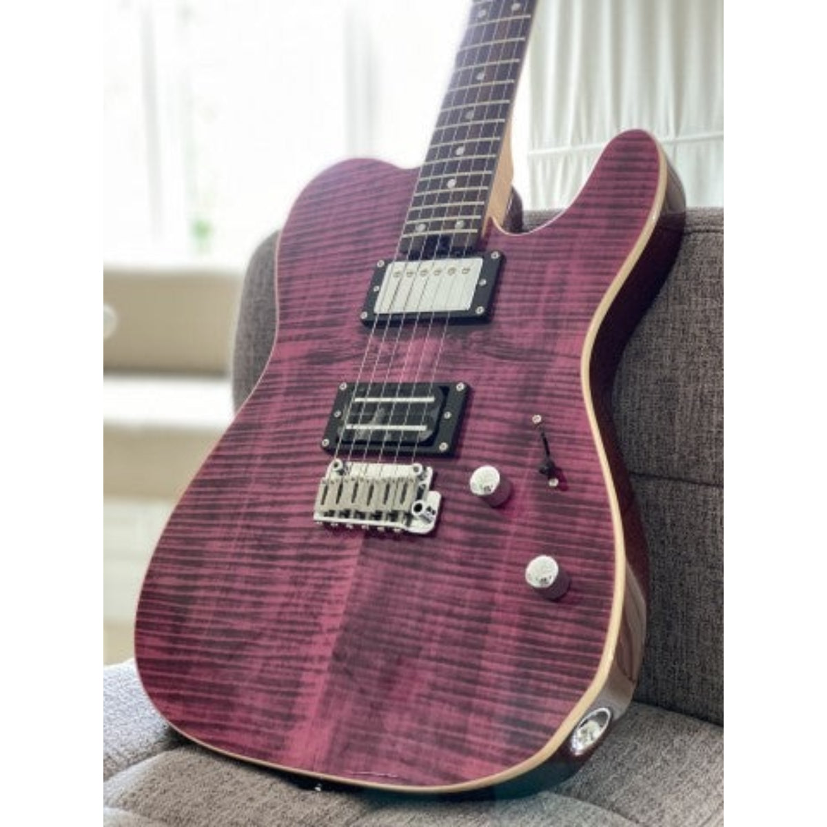 Đàn Guitar Điện Soloking MT1 Custom 24 Flame, Roasted Neck, Rosewood FB, Seethru Purple Magenta