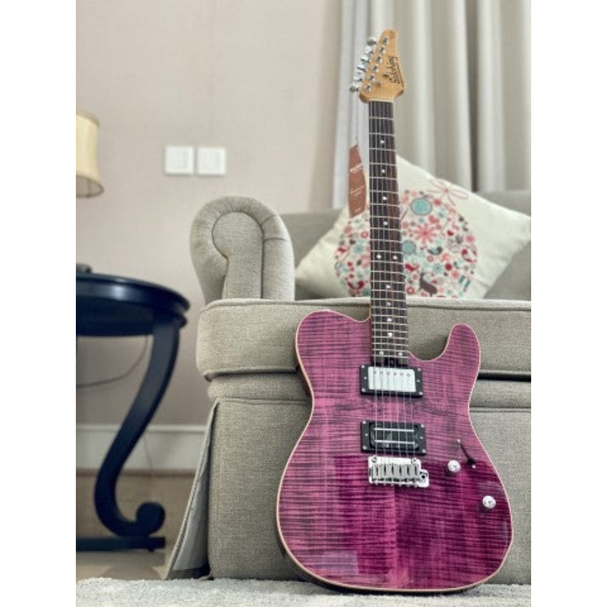 Đàn Guitar Điện Soloking MT1 Custom 24 Flame, Roasted Neck, Rosewood FB, Seethru Purple Magenta