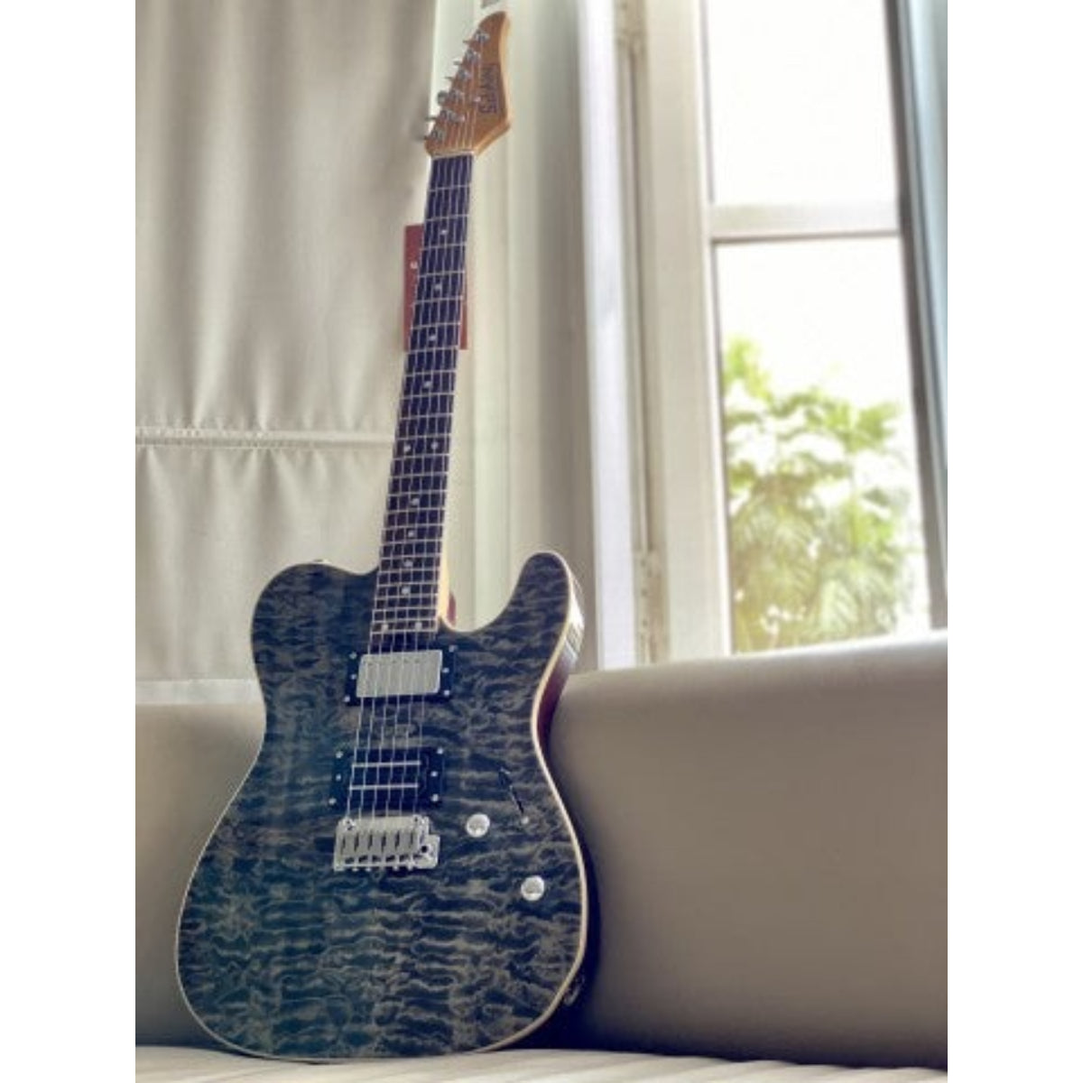 Đàn Guitar Điện Soloking MT1 Custom 24 Quilt, Roasted Neck, Rosewood FB, Seethru Black