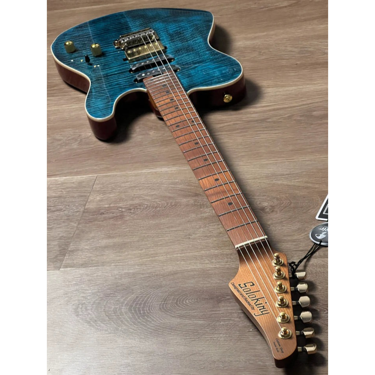 Đàn Guitar Điện Soloking MT1 Deluxe FM24, Gold Hardware, Deep Sea Blue Nafiri Special Run JESCAR