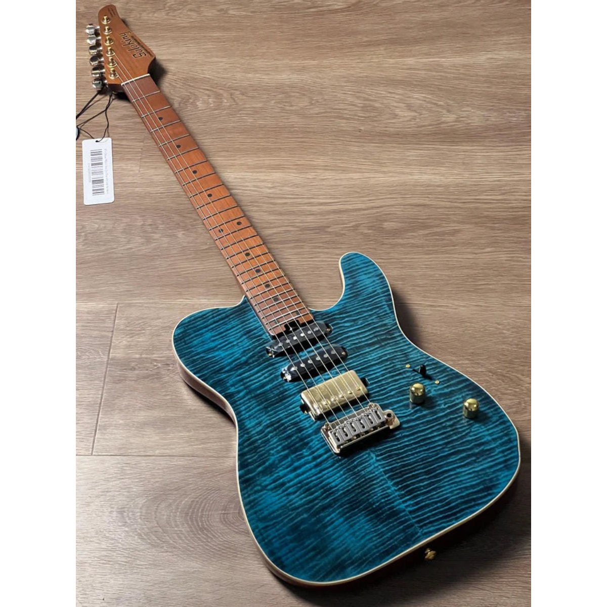 Đàn Guitar Điện Soloking MT1 Deluxe FM24, Gold Hardware, Deep Sea Blue Nafiri Special Run JESCAR