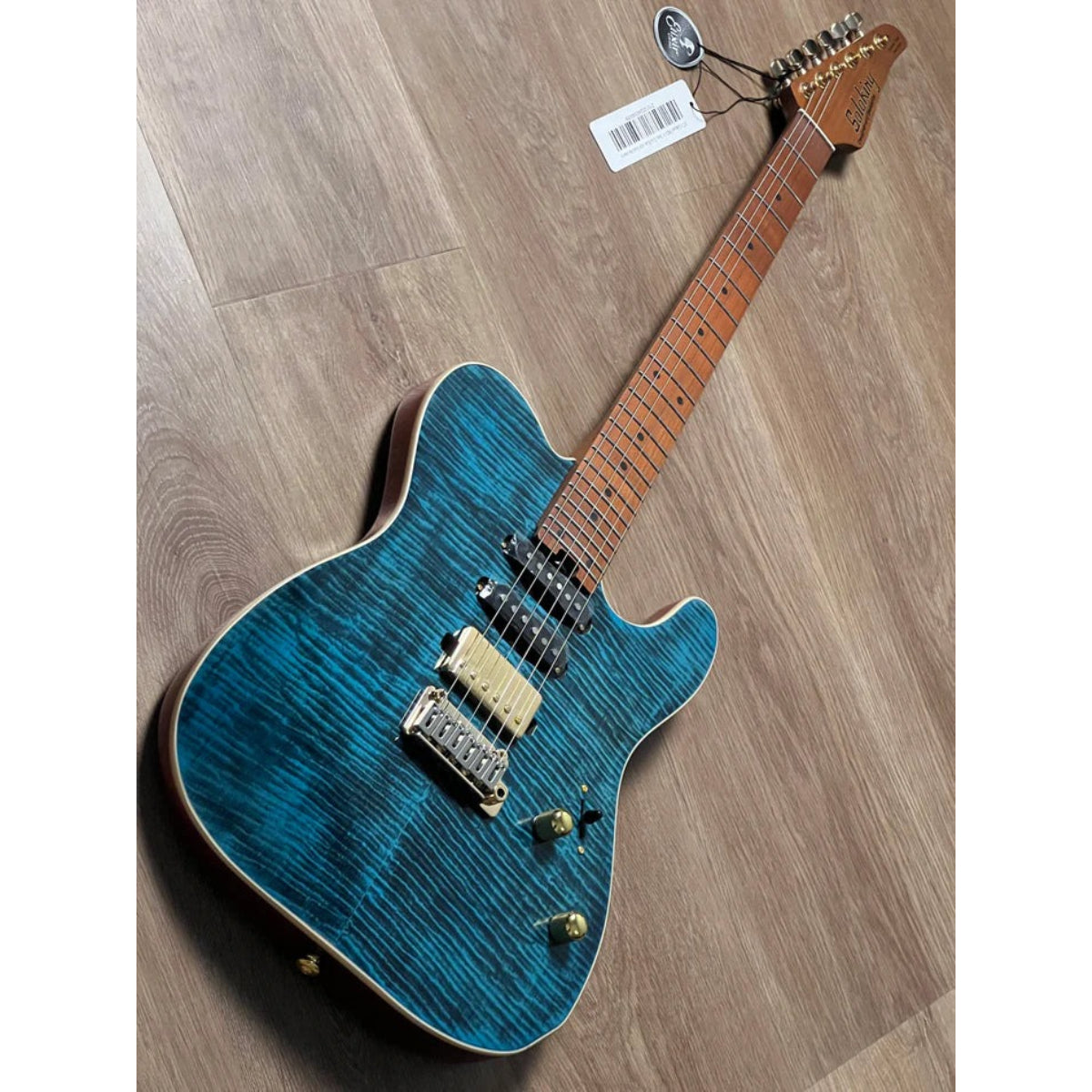 Đàn Guitar Điện Soloking MT1 Deluxe FM24, Gold Hardware, Deep Sea Blue Nafiri Special Run JESCAR