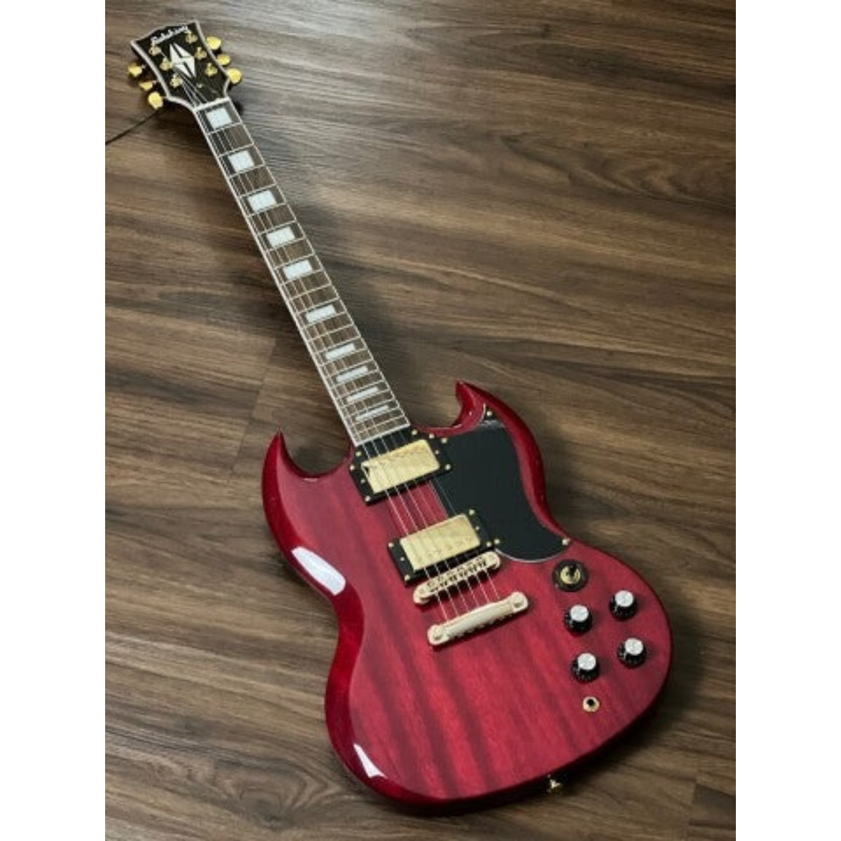 Đàn Guitar Điện Soloking SG60, Gold Hardware, Transparent Red Cherry