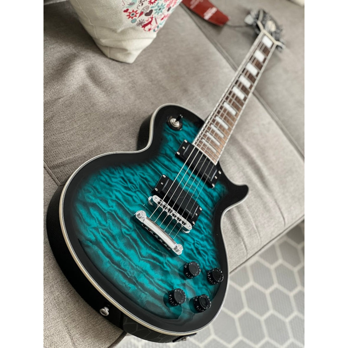 Đàn Guitar Điện Soloking SLS60QM Deluxe, Fishman Fluence, Teal Burst MOD