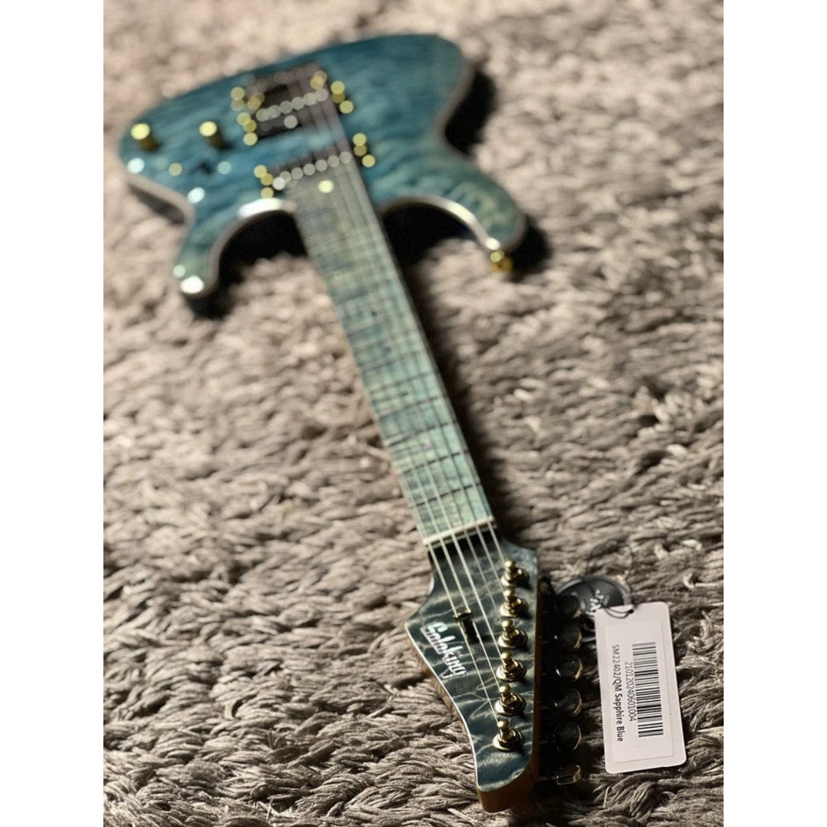 Đàn Guitar Điện Soloking SM22 HH QM Shredmaster, Blue Tinted Maple FB, Trans Maldives Blue