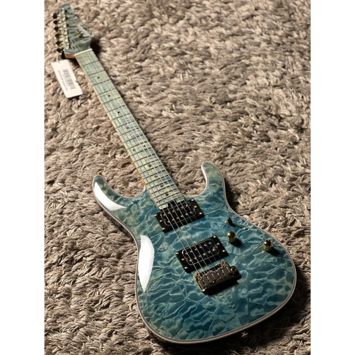 Đàn Guitar Điện Soloking SM22 HH QM Shredmaster, Blue Tinted Maple FB, Trans Maldives Blue