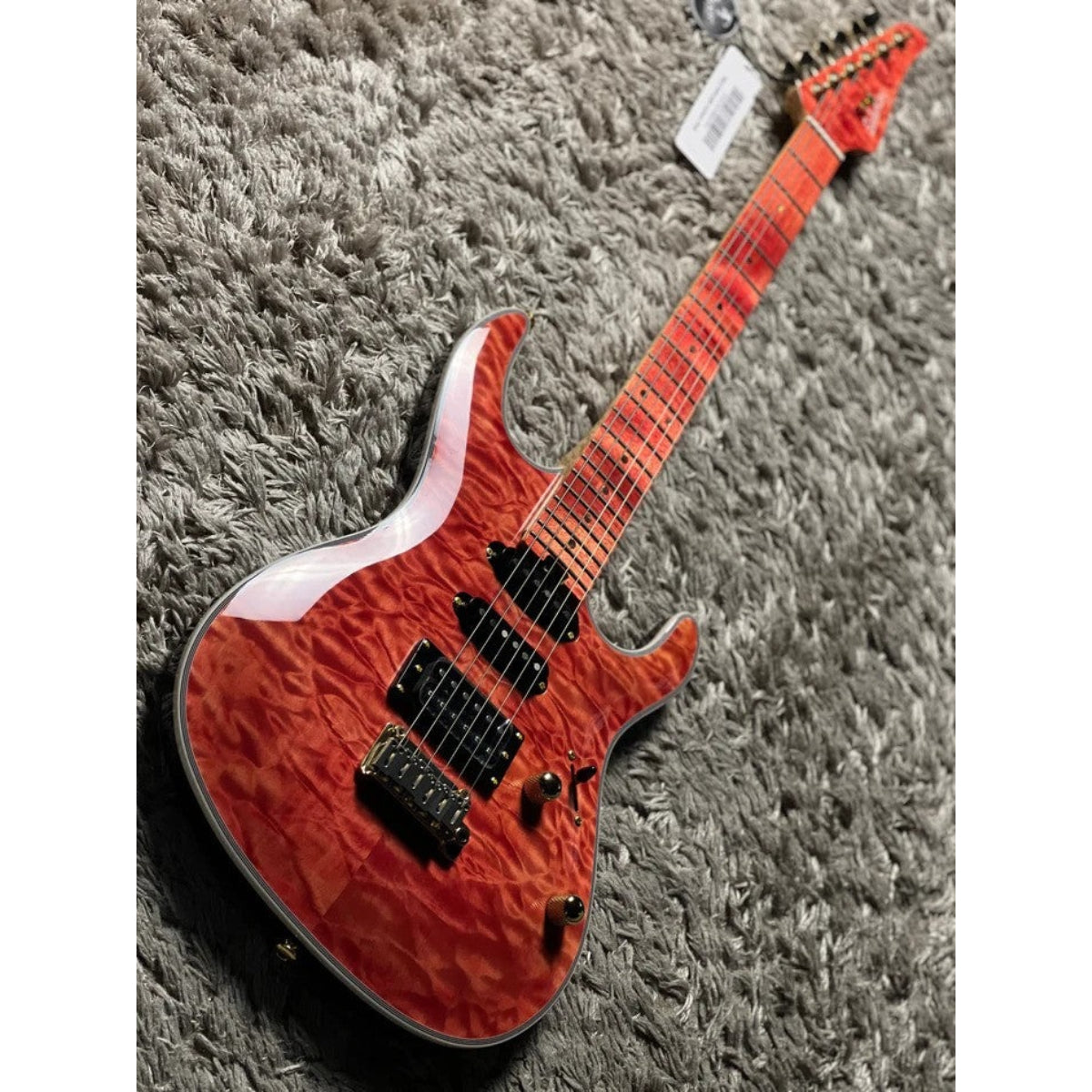 Đàn Guitar Điện Soloking SM22 HH QM Shredmaster, Red Tinted Maple FB, Trans Salmon Pink