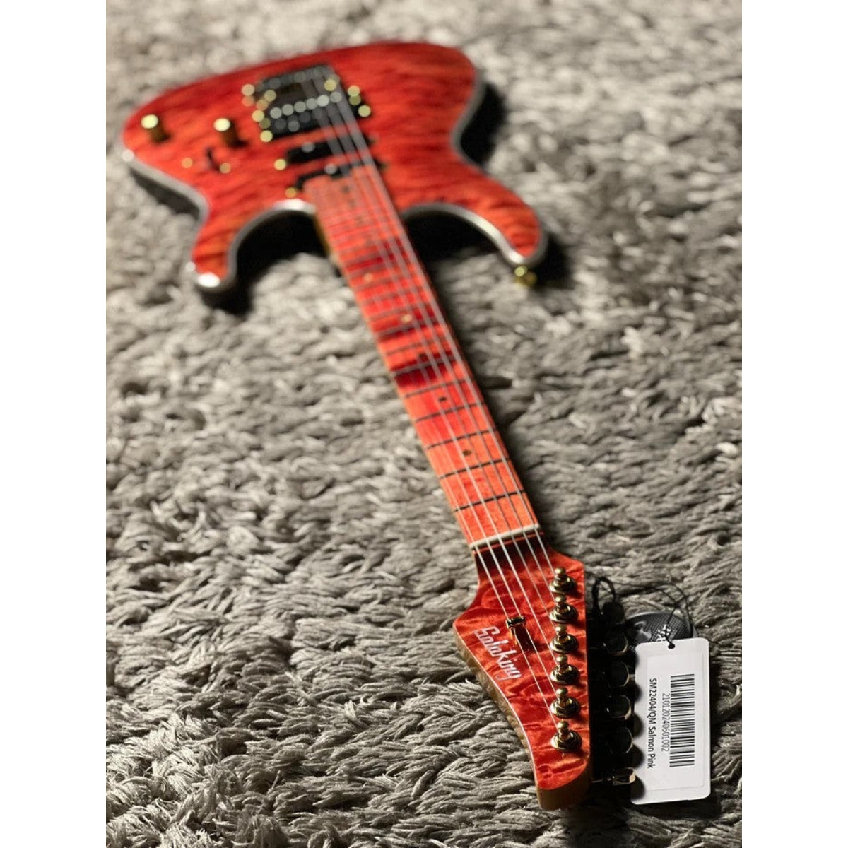 Đàn Guitar Điện Soloking SM22 HH QM Shredmaster, Red Tinted Maple FB, Trans Salmon Pink