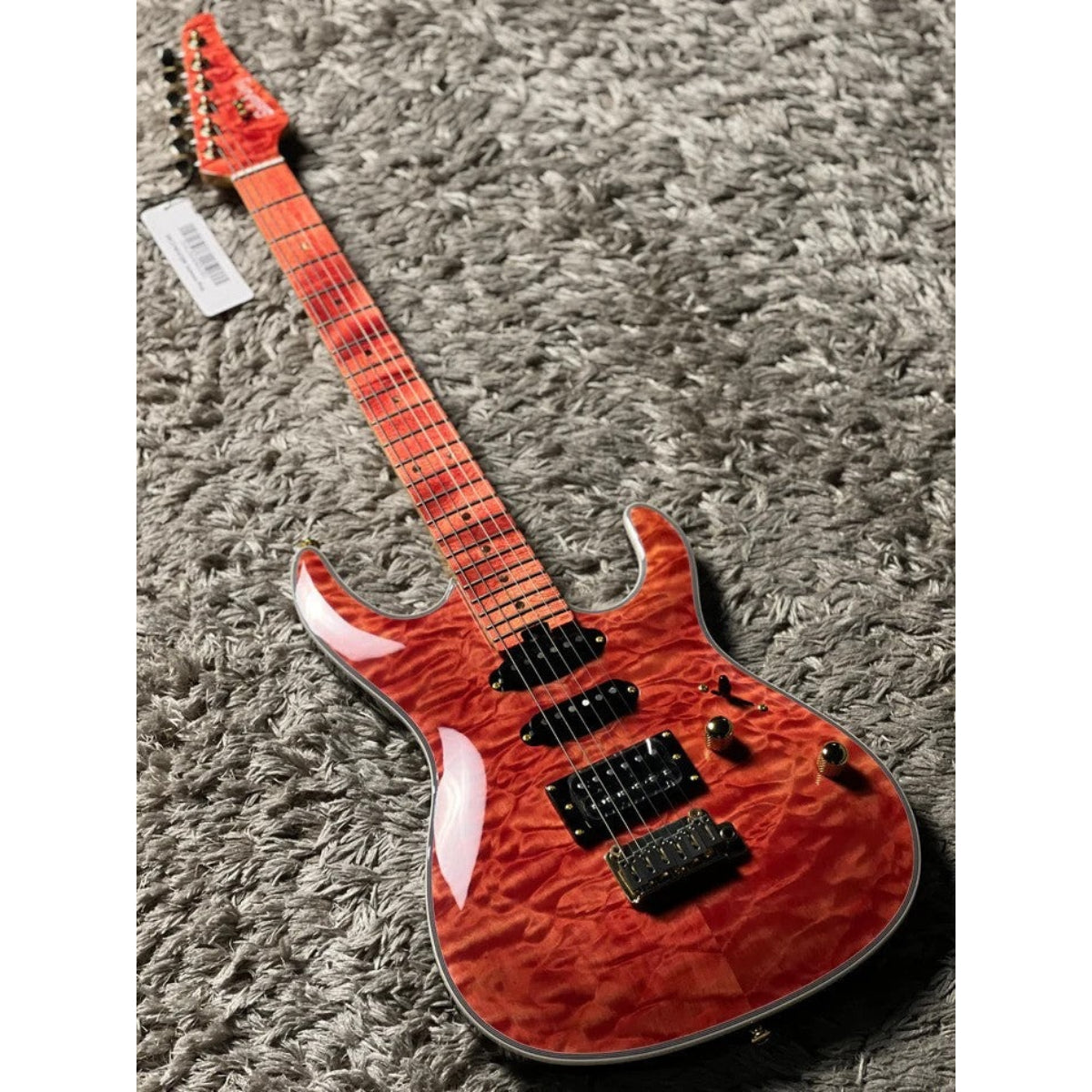 Đàn Guitar Điện Soloking SM22 HH QM Shredmaster, Red Tinted Maple FB, Trans Salmon Pink