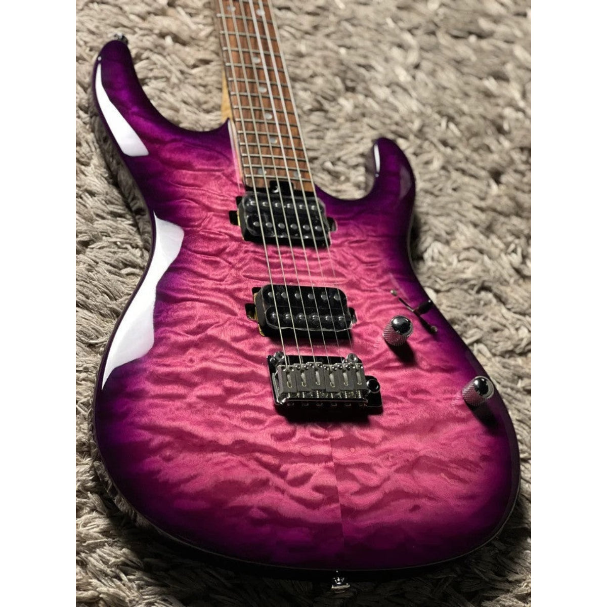 Đàn Guitar Điện Soloking SM24 HH QM Shredmaster, Rosewood FB, Black Purple Burst