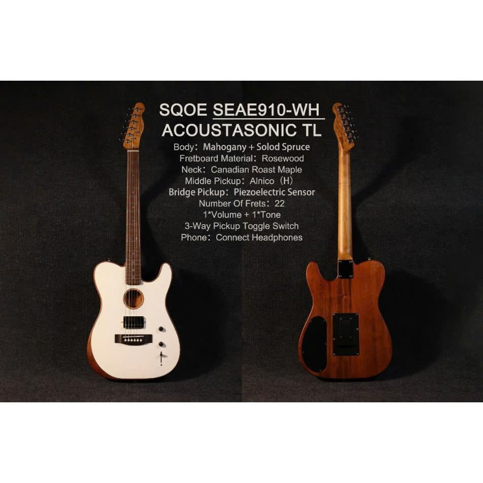 Đàn Guitar Điện Sqoe SEAE910, White