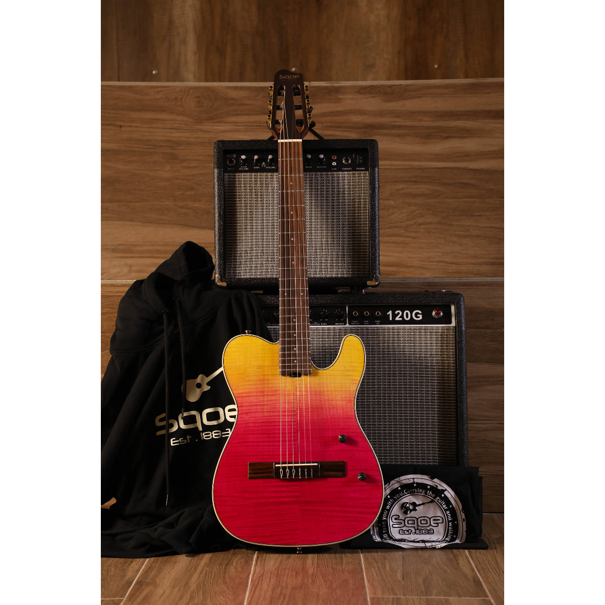 Đàn Guitar Điện Sqoe SEGD900, Strawberry Red Gradient