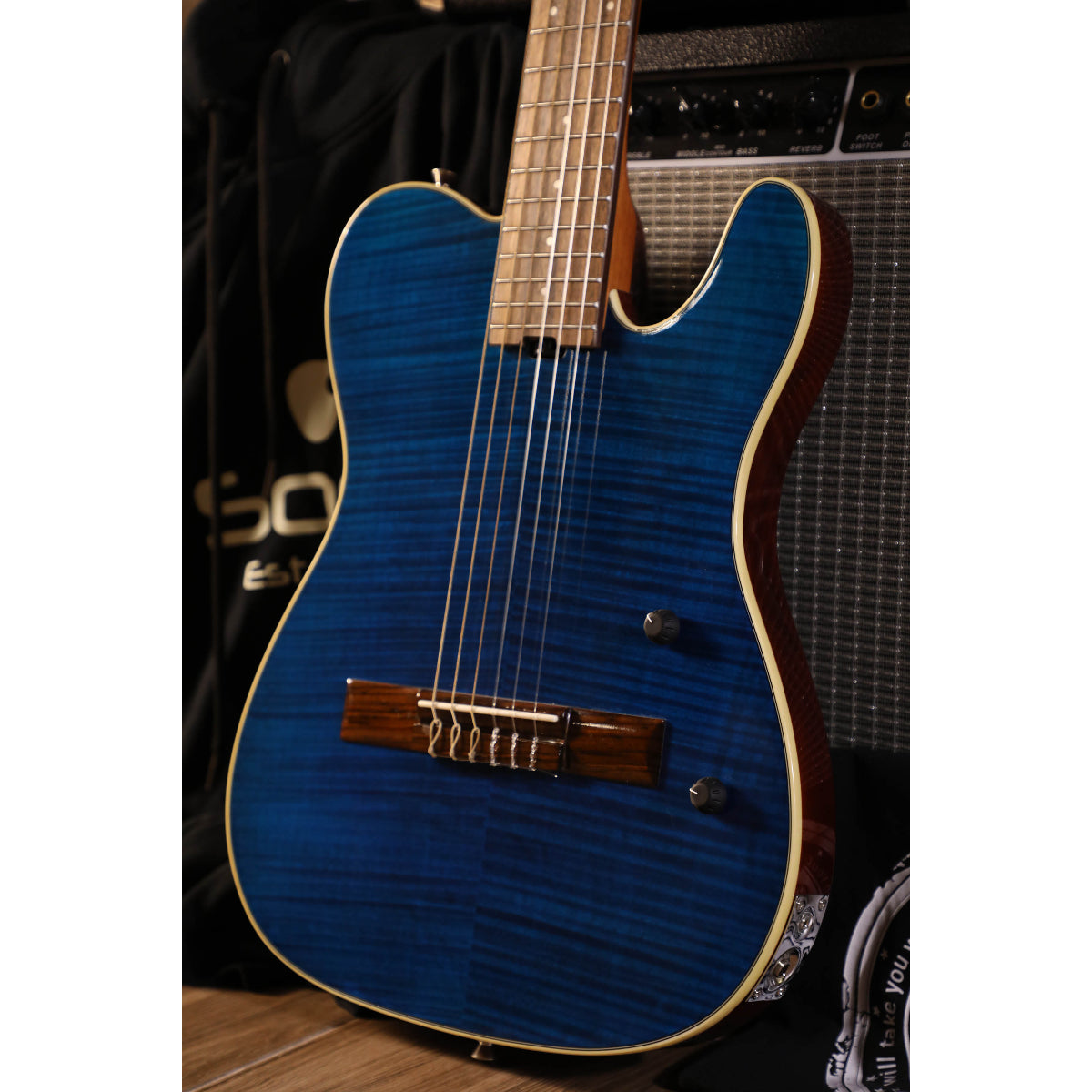 Đàn Guitar Điện Sqoe SEGD900, Tiger Stripe Deep Sea Blue