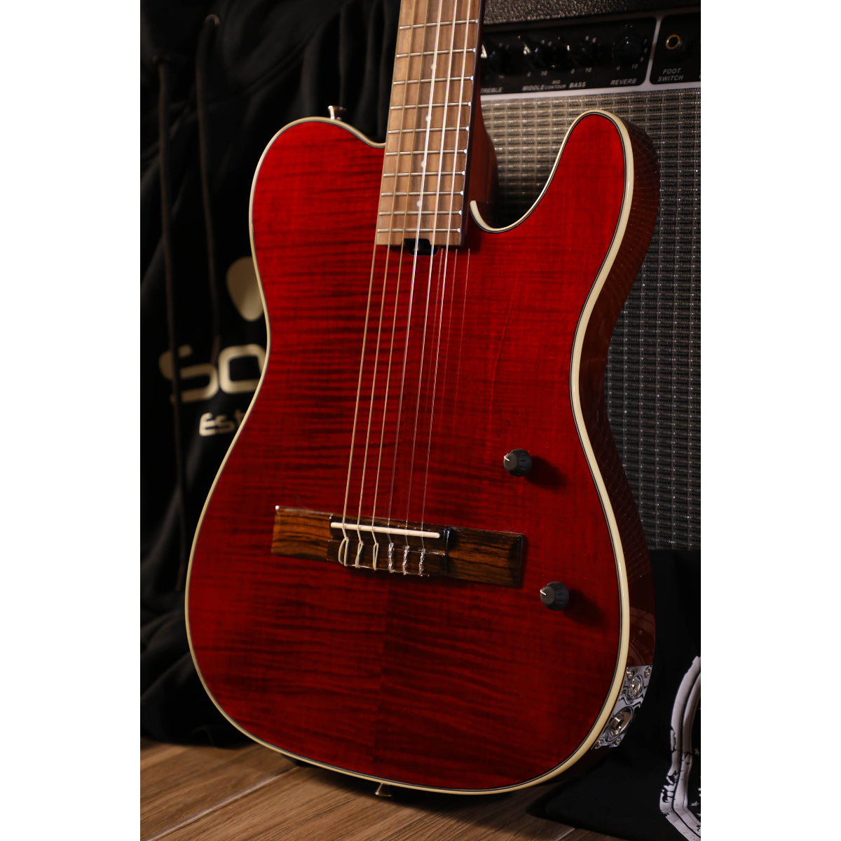 Đàn Guitar Điện Sqoe SEGD900, Tiger Stripe Lava Red