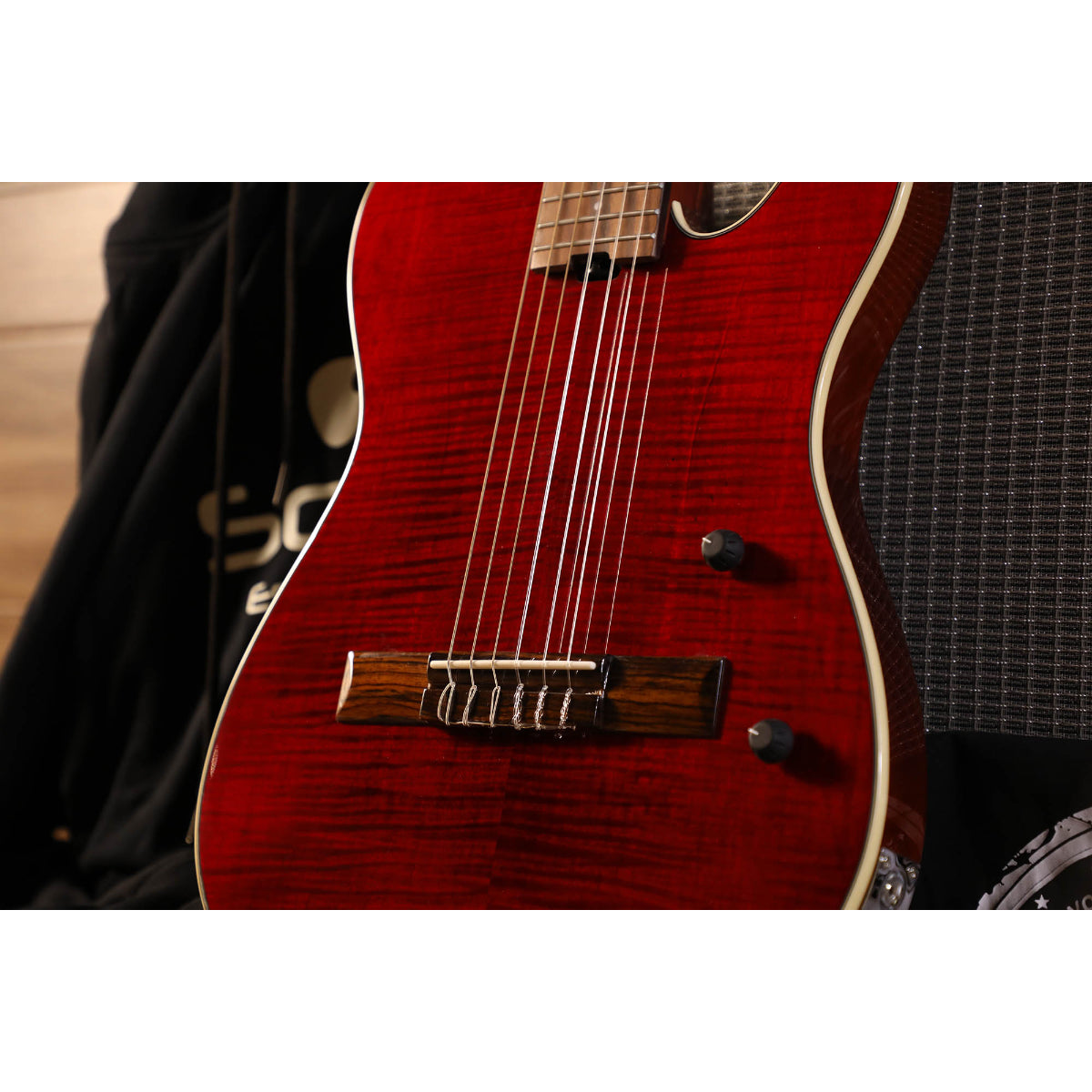 Đàn Guitar Điện Sqoe SEGD900, Tiger Stripe Lava Red