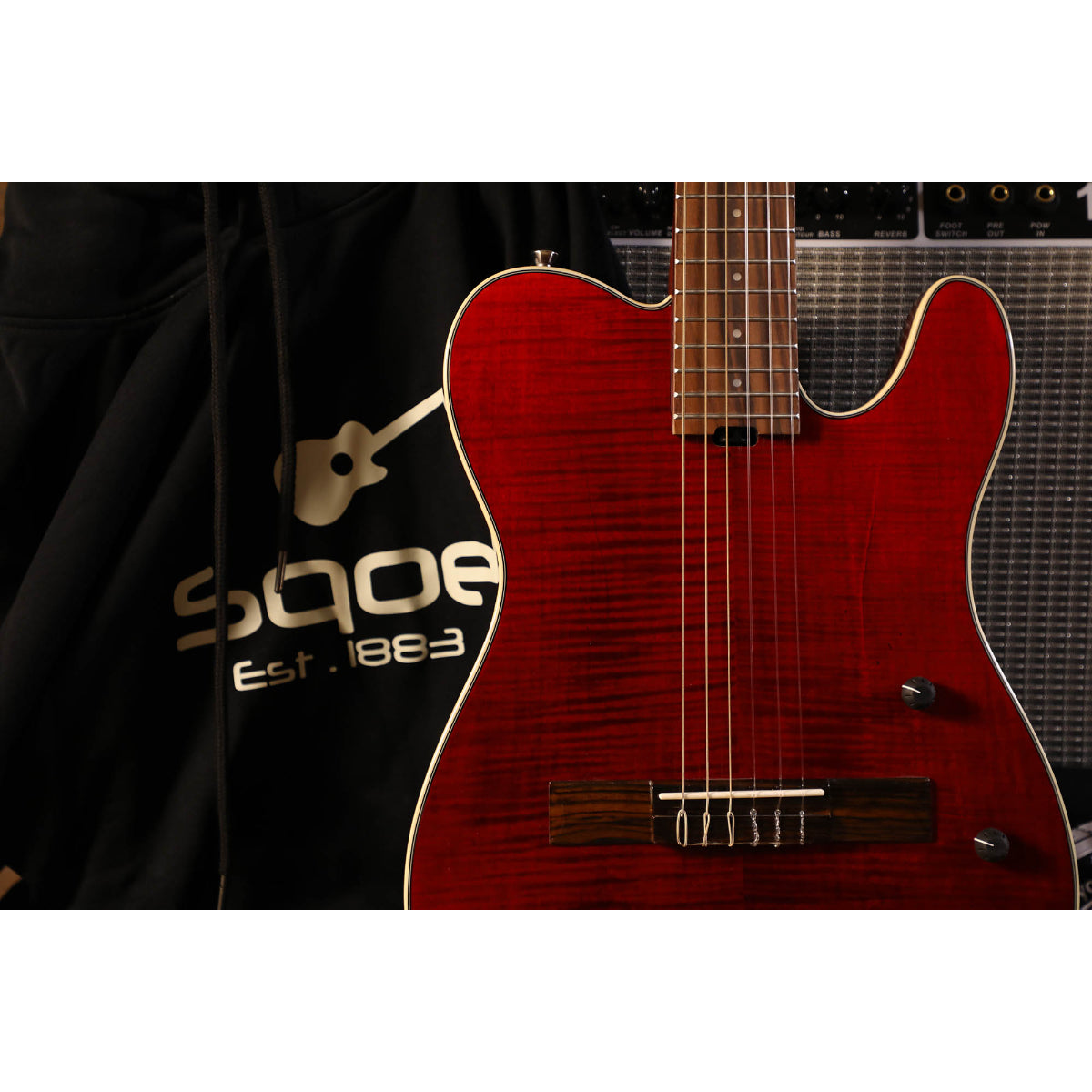 Đàn Guitar Điện Sqoe SEGD900, Tiger Stripe Lava Red