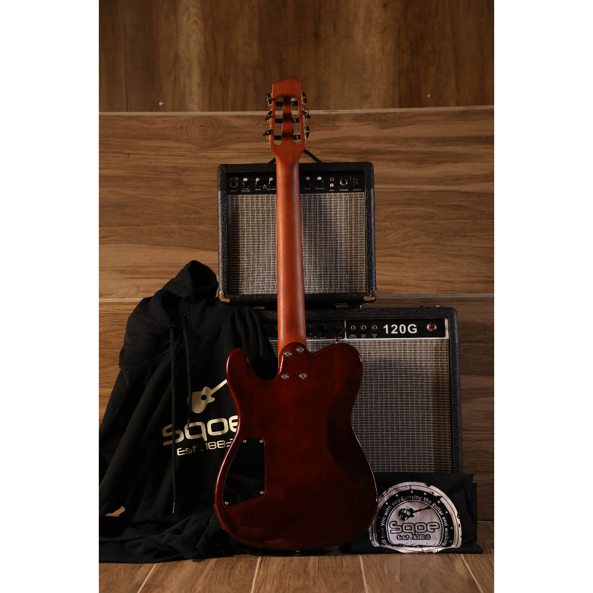 Đàn Guitar Điện Sqoe SEGD900, Tiger Stripe Lava Red