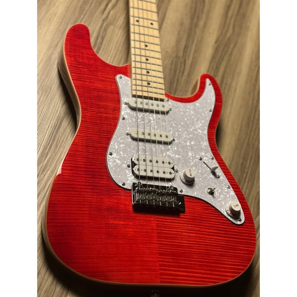 Đàn Guitar Điện Sqoe SEIB680, Transparent Red