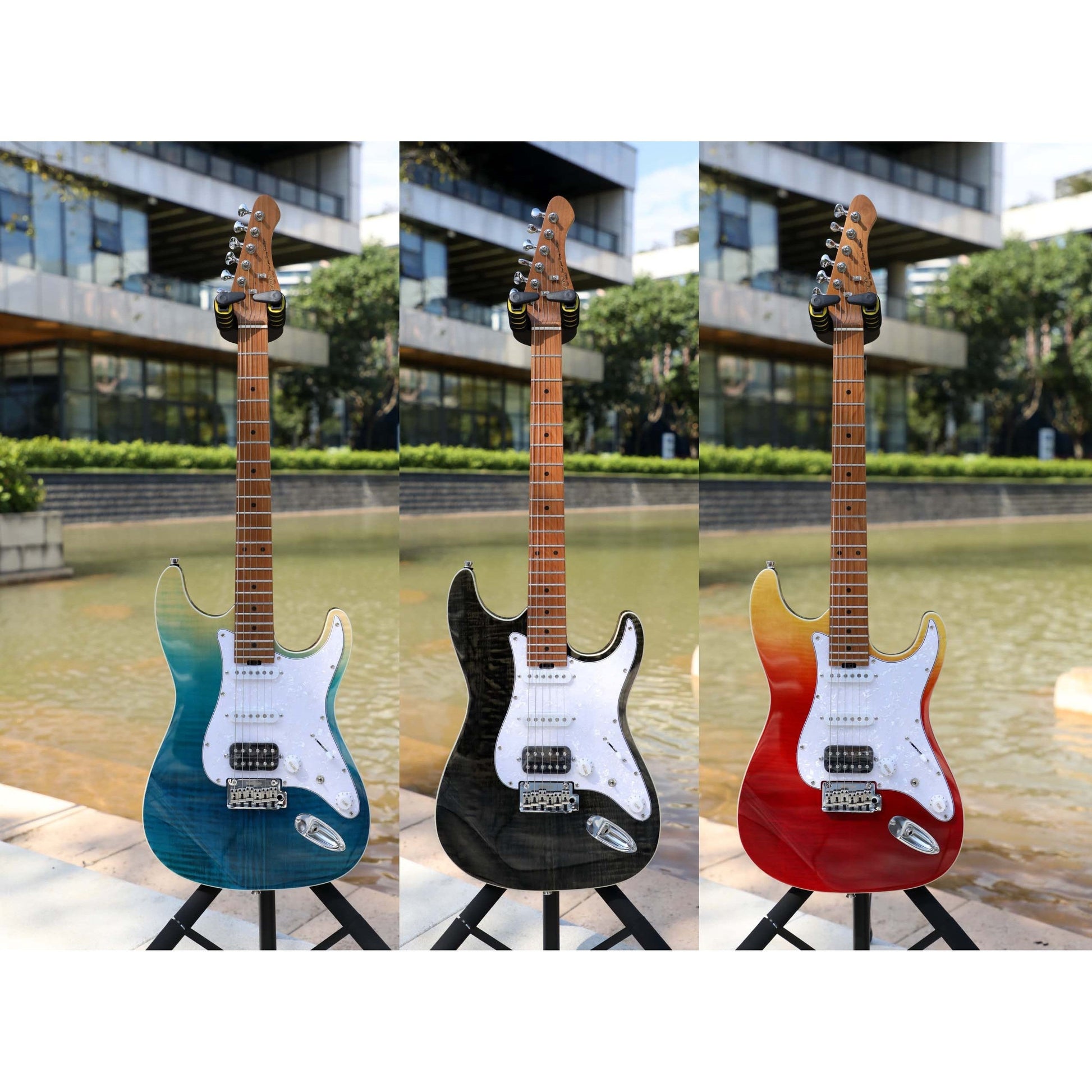 Đàn Guitar Điện Sqoe SEIB900, Charcoal Black