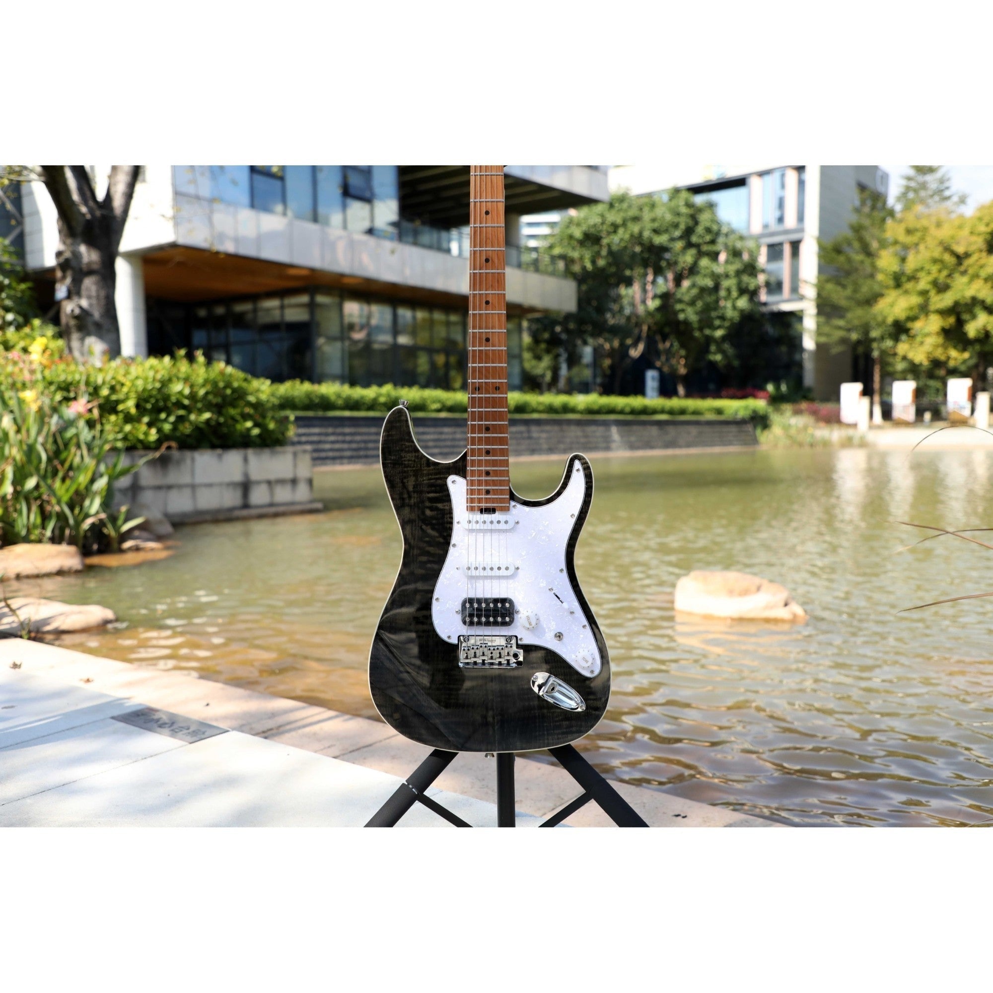 Đàn Guitar Điện Sqoe SEIB900, Charcoal Black