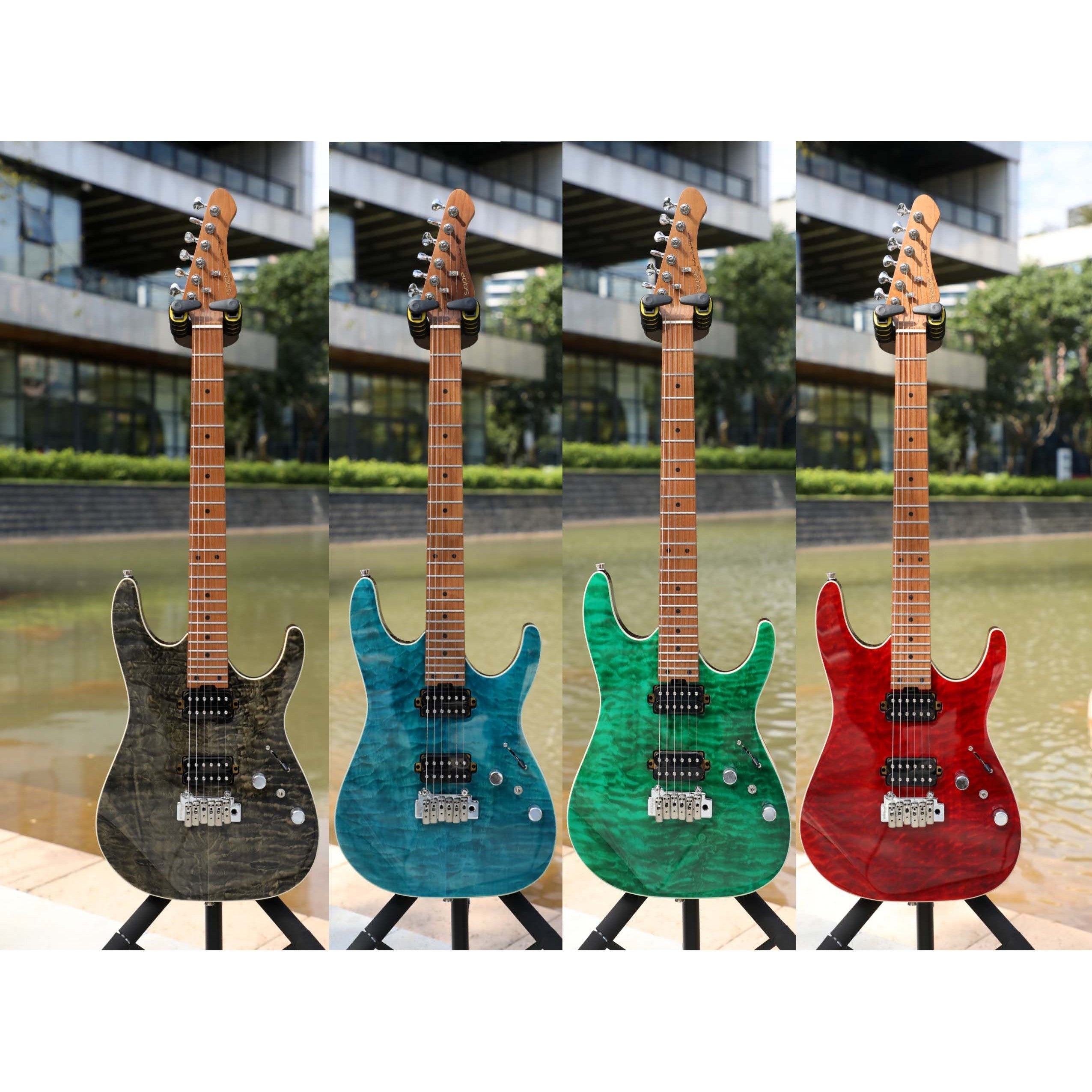 Đàn Guitar Điện Sqoe SEIB950, Charcoal Black