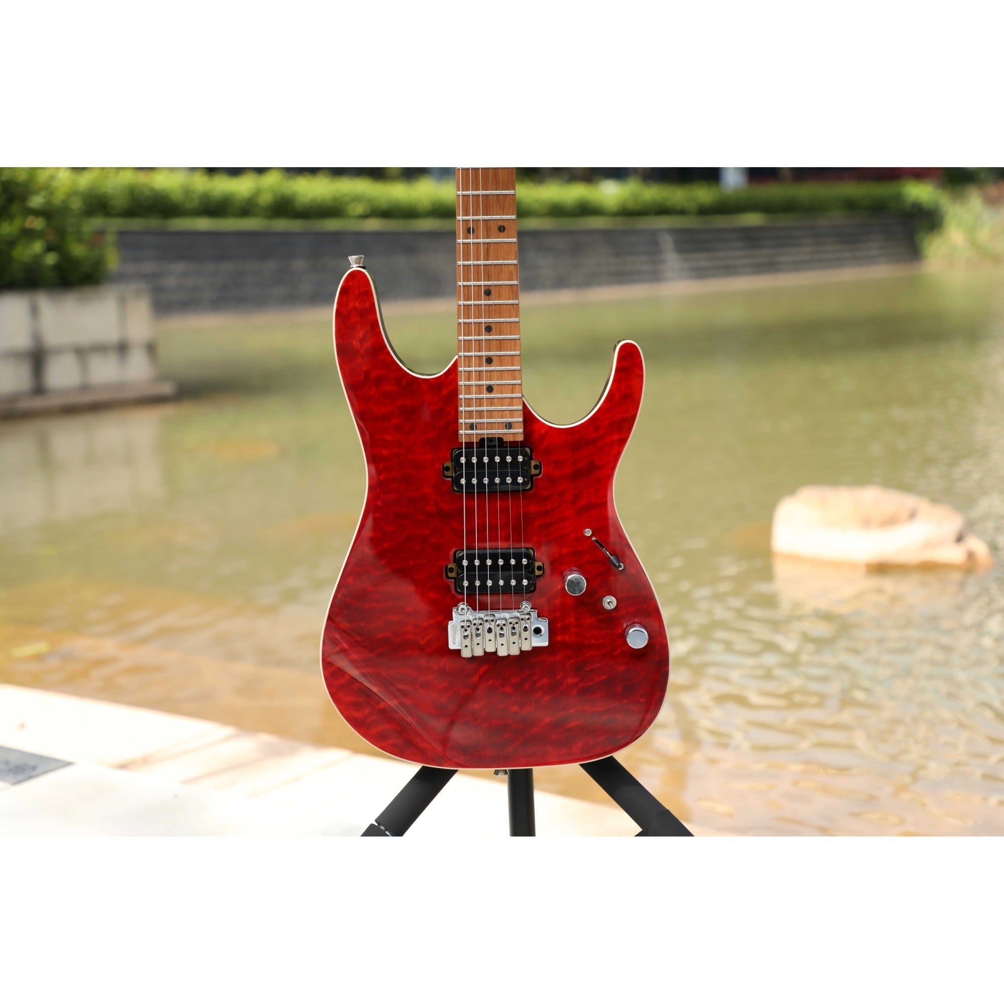Đàn Guitar Điện Sqoe SEIB950, Dark Cherry Red
