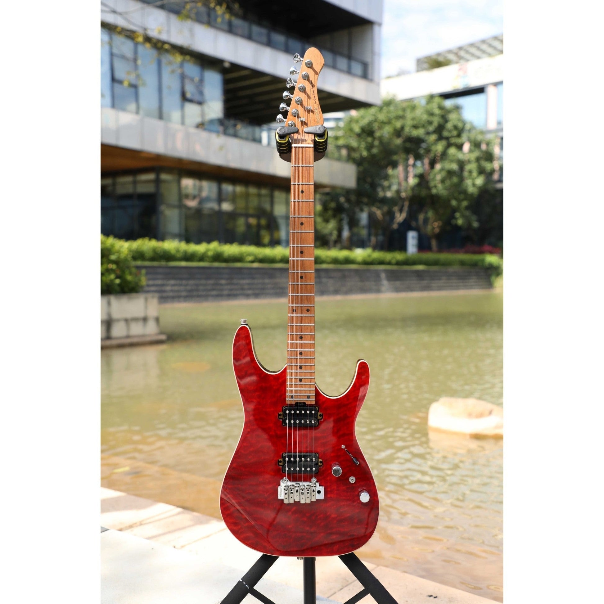 Đàn Guitar Điện Sqoe SEIB950, Dark Cherry Red