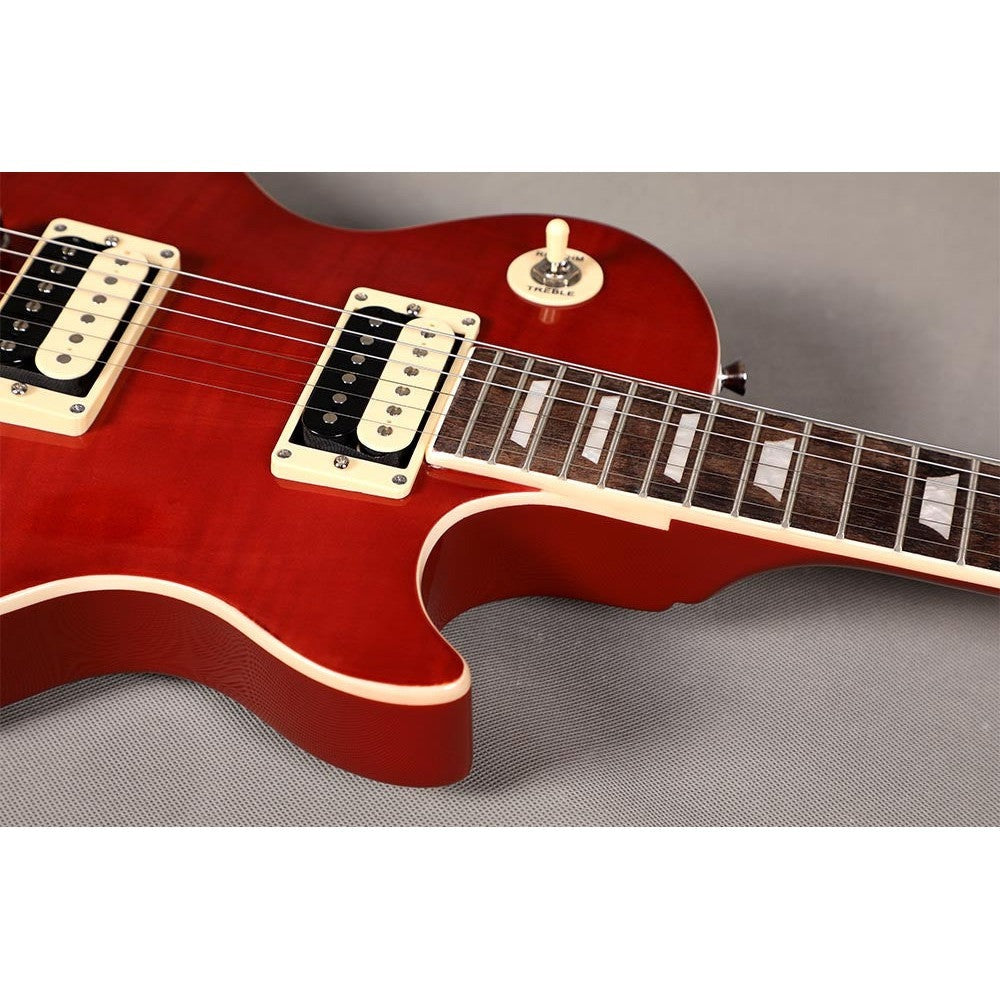 Đàn Guitar Điện Sqoe SELP200, Tiger Stripe Transparent Red