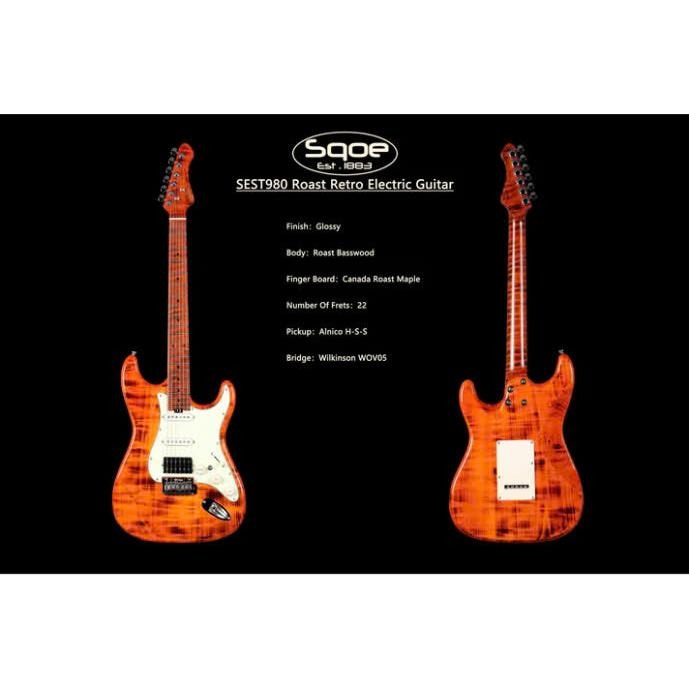 Đàn Guitar Điện Sqoe SEST980, Tiger