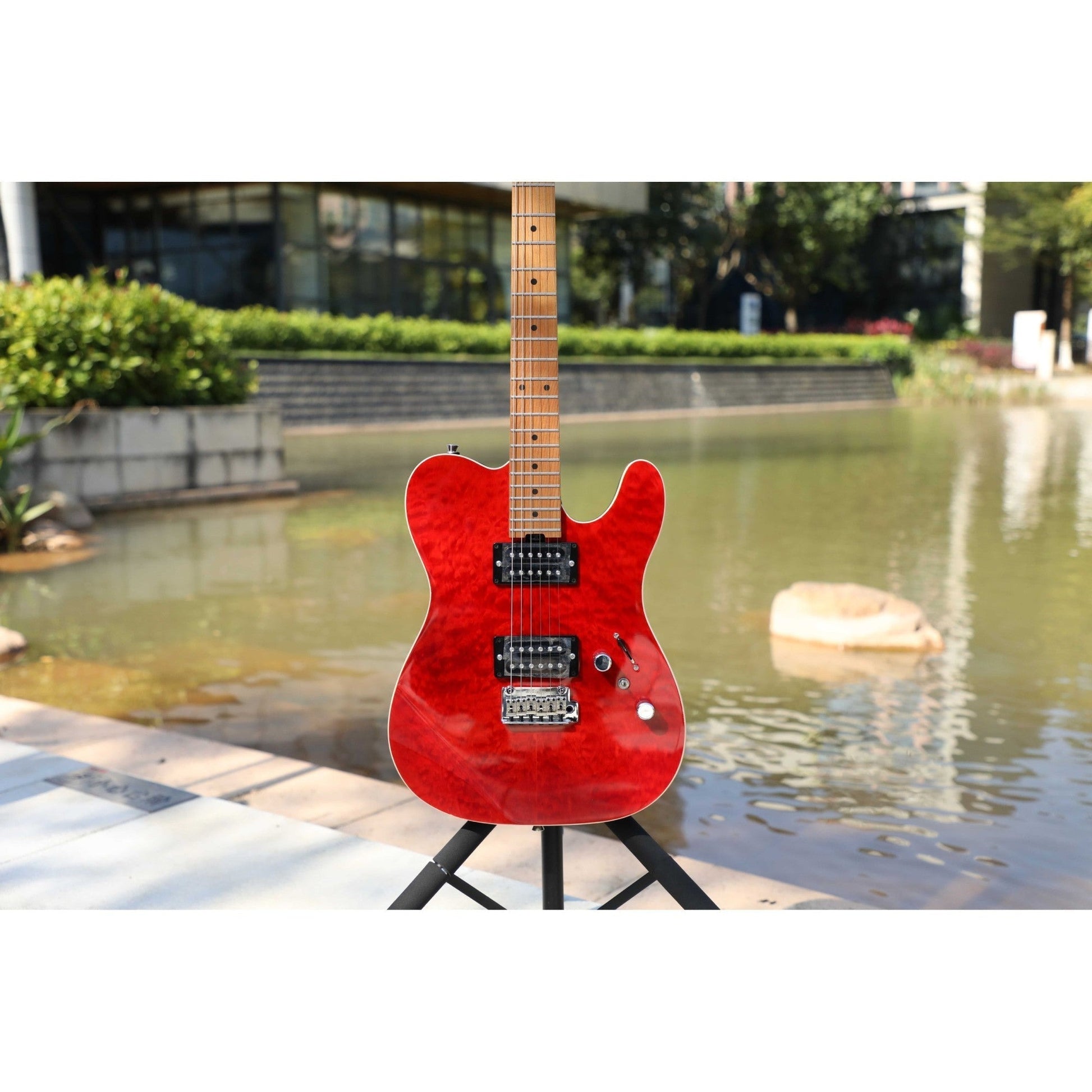 Đàn Guitar Điện Sqoe Telecaster SETL900, Transparent Red