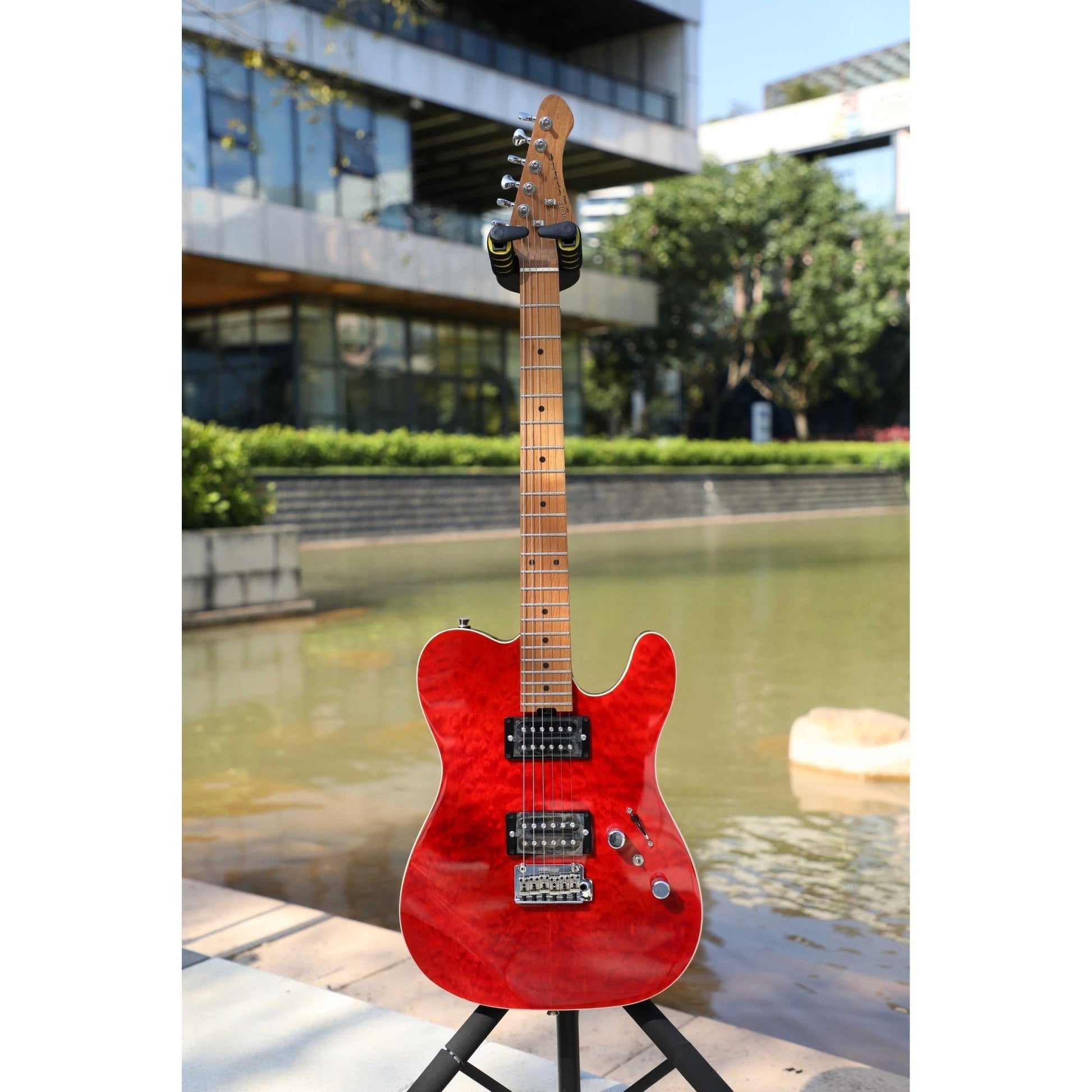 Đàn Guitar Điện Sqoe Telecaster SETL900, Transparent Red