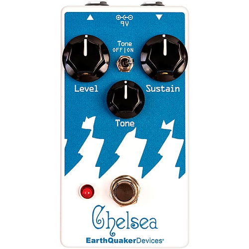 EarthQuaker Devices Chelsea Low End Fuzz Driver Effects Pedal White and Blue