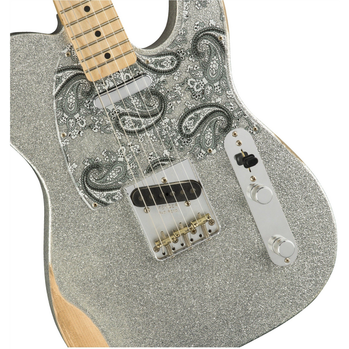 Đàn Guitar Điện Fender Brad Paisley Road Worn Telecaster, Maple Fingerboard, Silver Sparkle, #0145902317